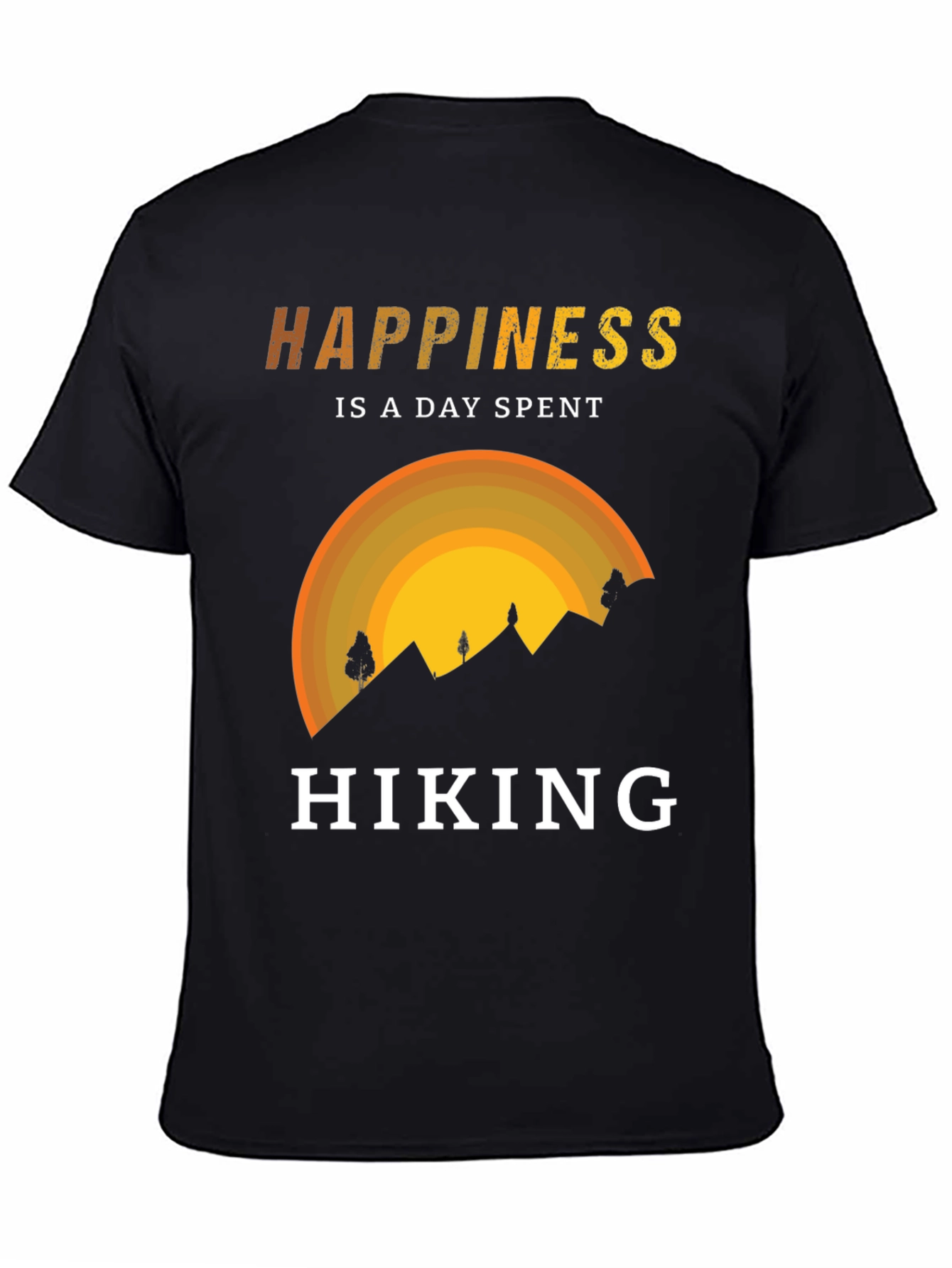 Camiseta Negra Happiness is Hiking