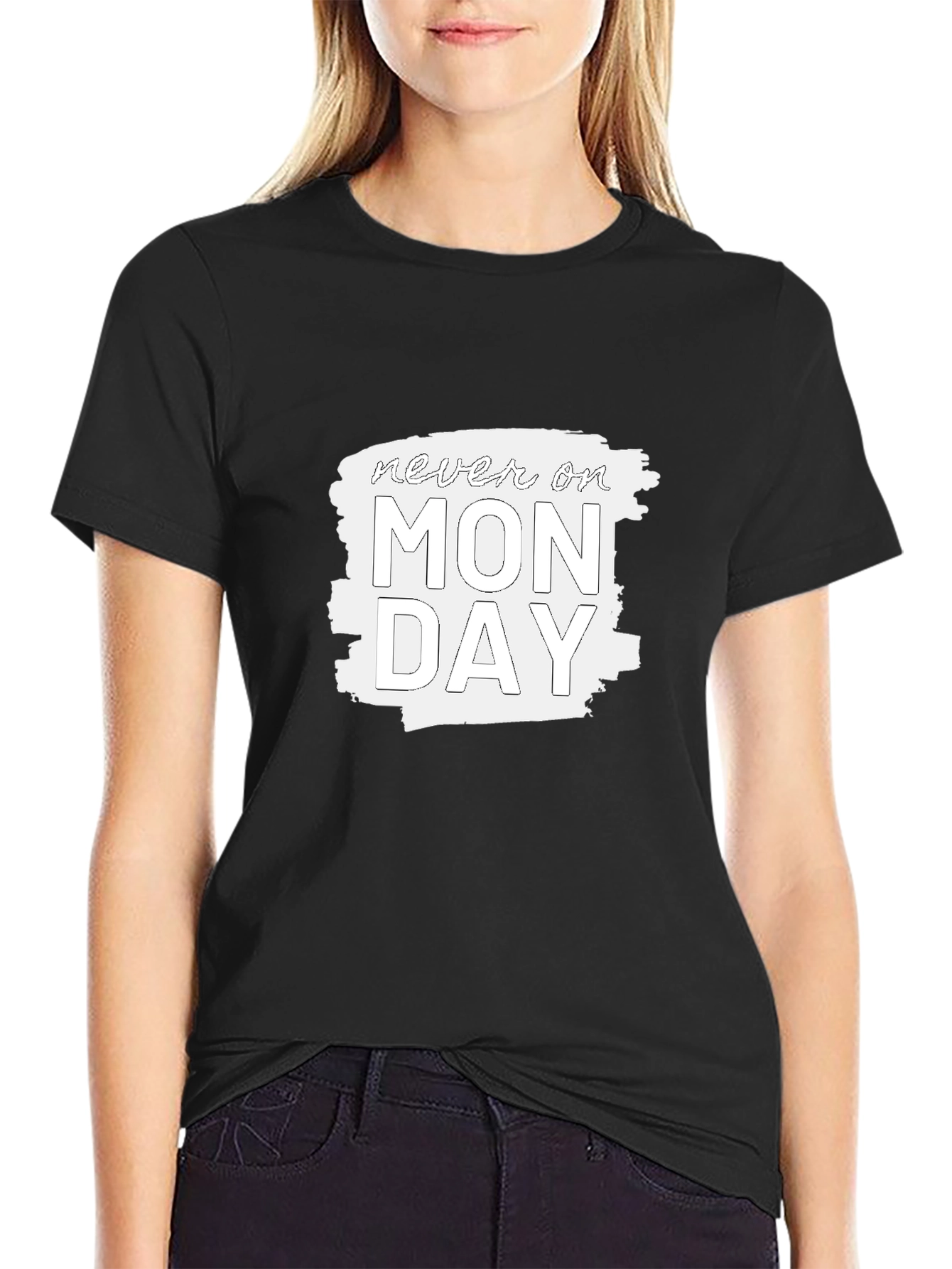 Camiseta Negra - Nunca en Lunes