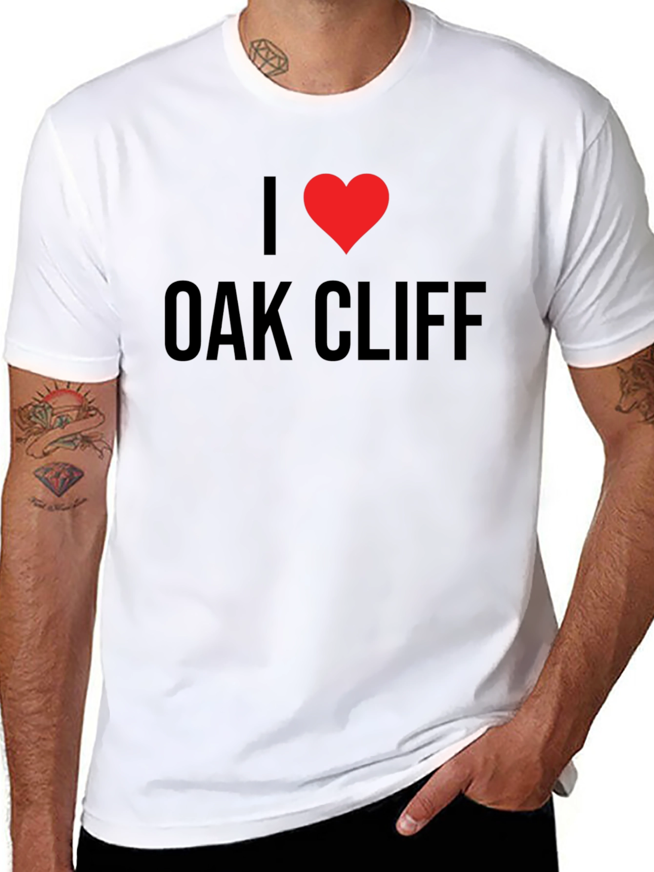 Camiseta Negra I ❤️ Oak Cliff