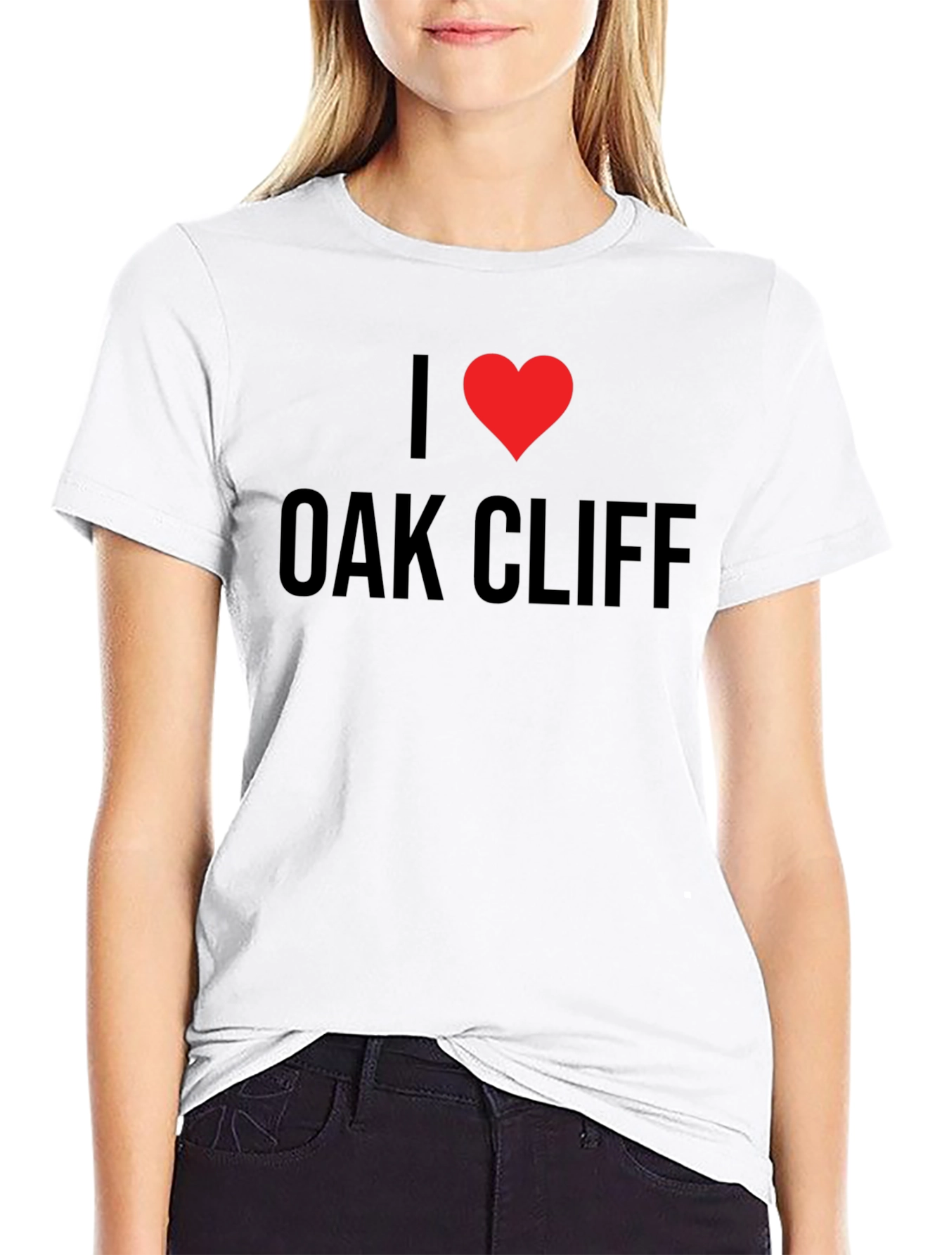 Camiseta Negra I ❤️ Oak Cliff