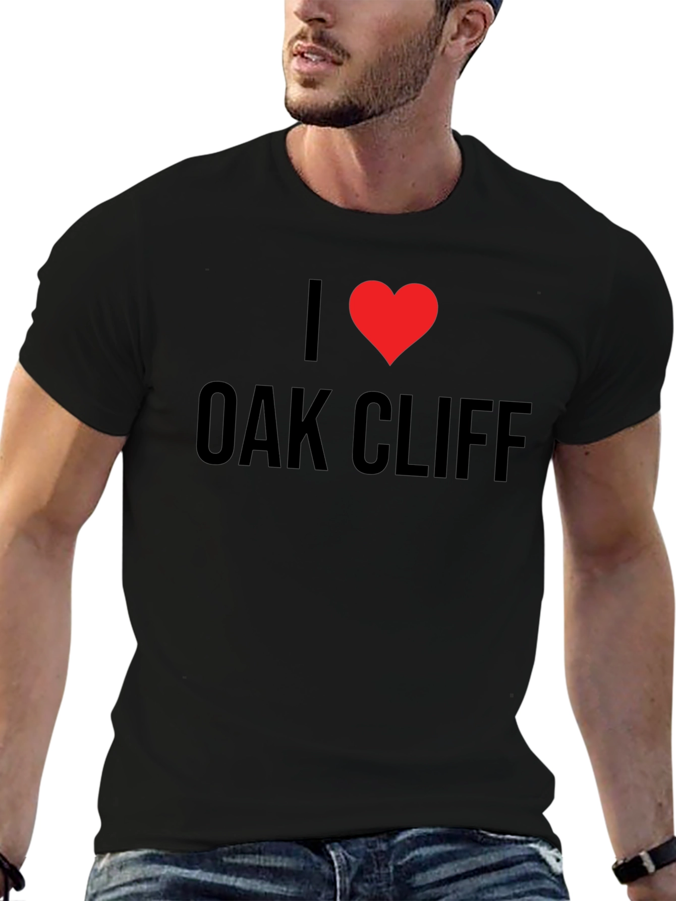 Camiseta Negra I ❤️ Oak Cliff