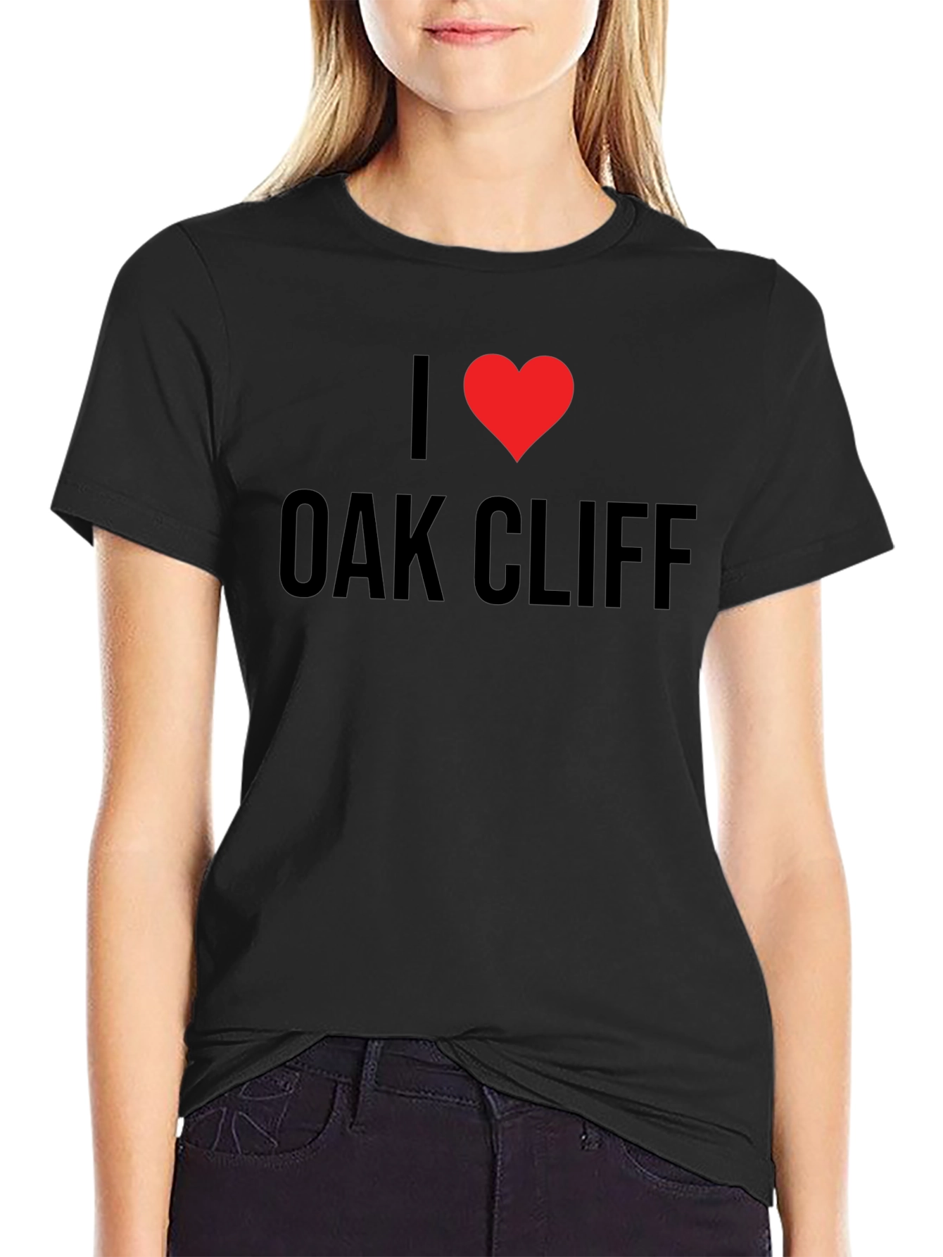 Camiseta Negra I ❤️ Oak Cliff