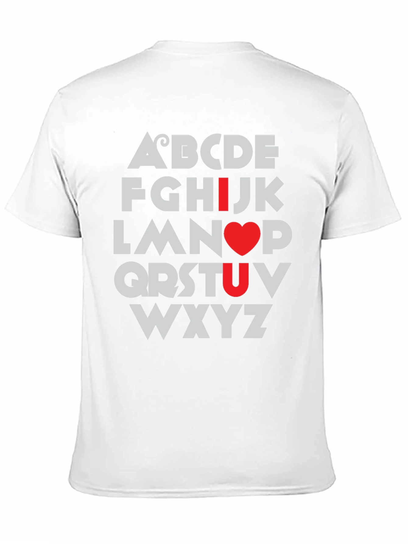 Camiseta Negra I Love U Alfabeto