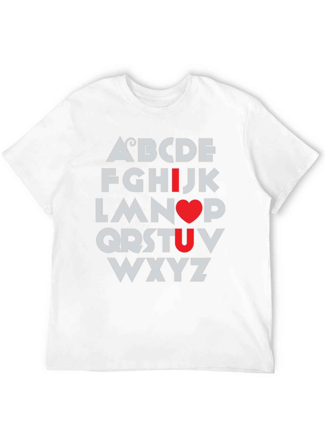 Camiseta Negra I Love U Alfabeto