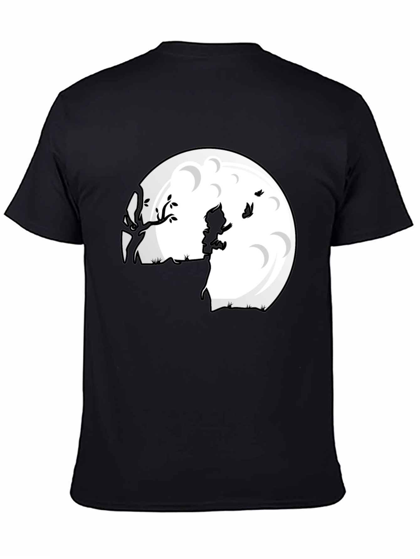 Camiseta Negra Luna Niño Silueta