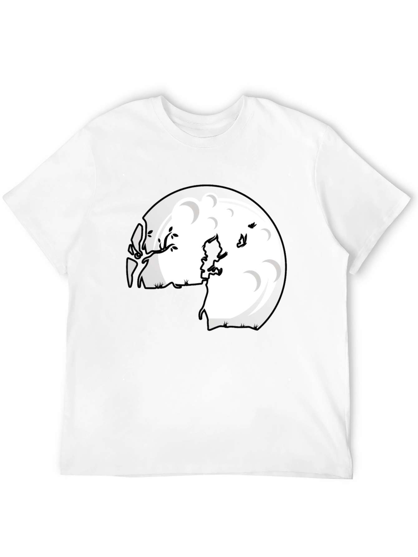Camiseta Negra Luna Niño Silueta