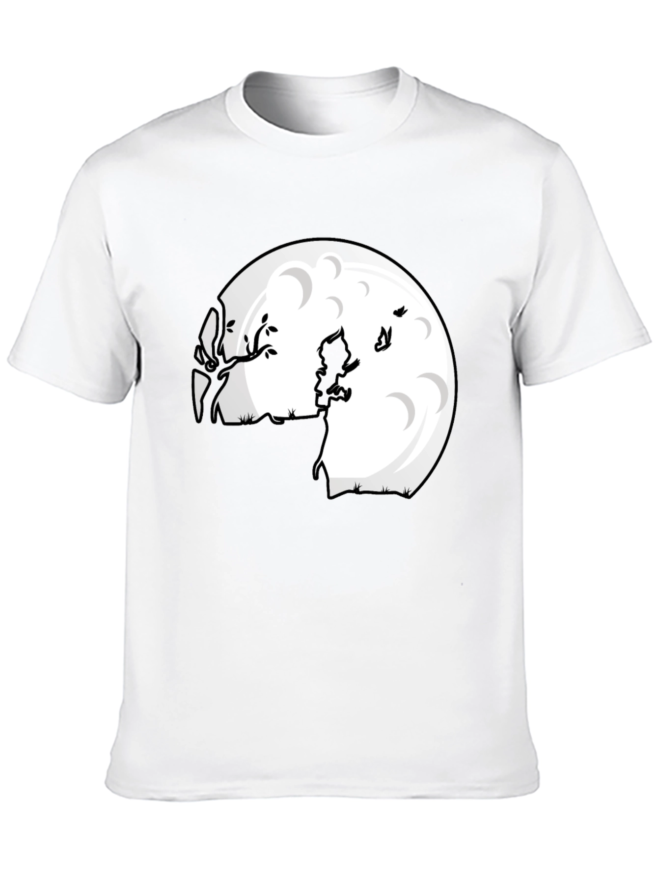 Camiseta Negra Luna Niño Silueta