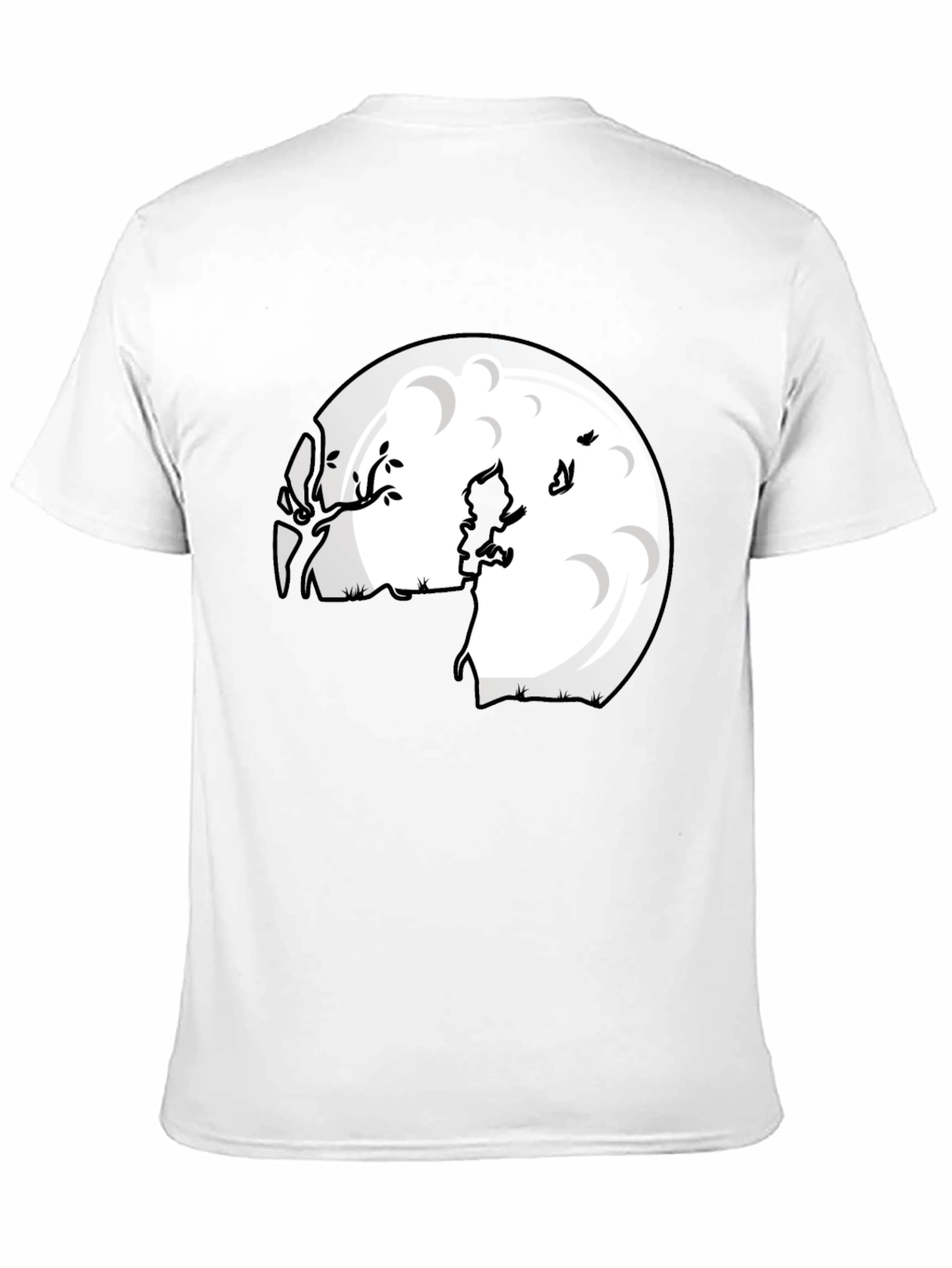 Camiseta Negra Luna Niño Silueta