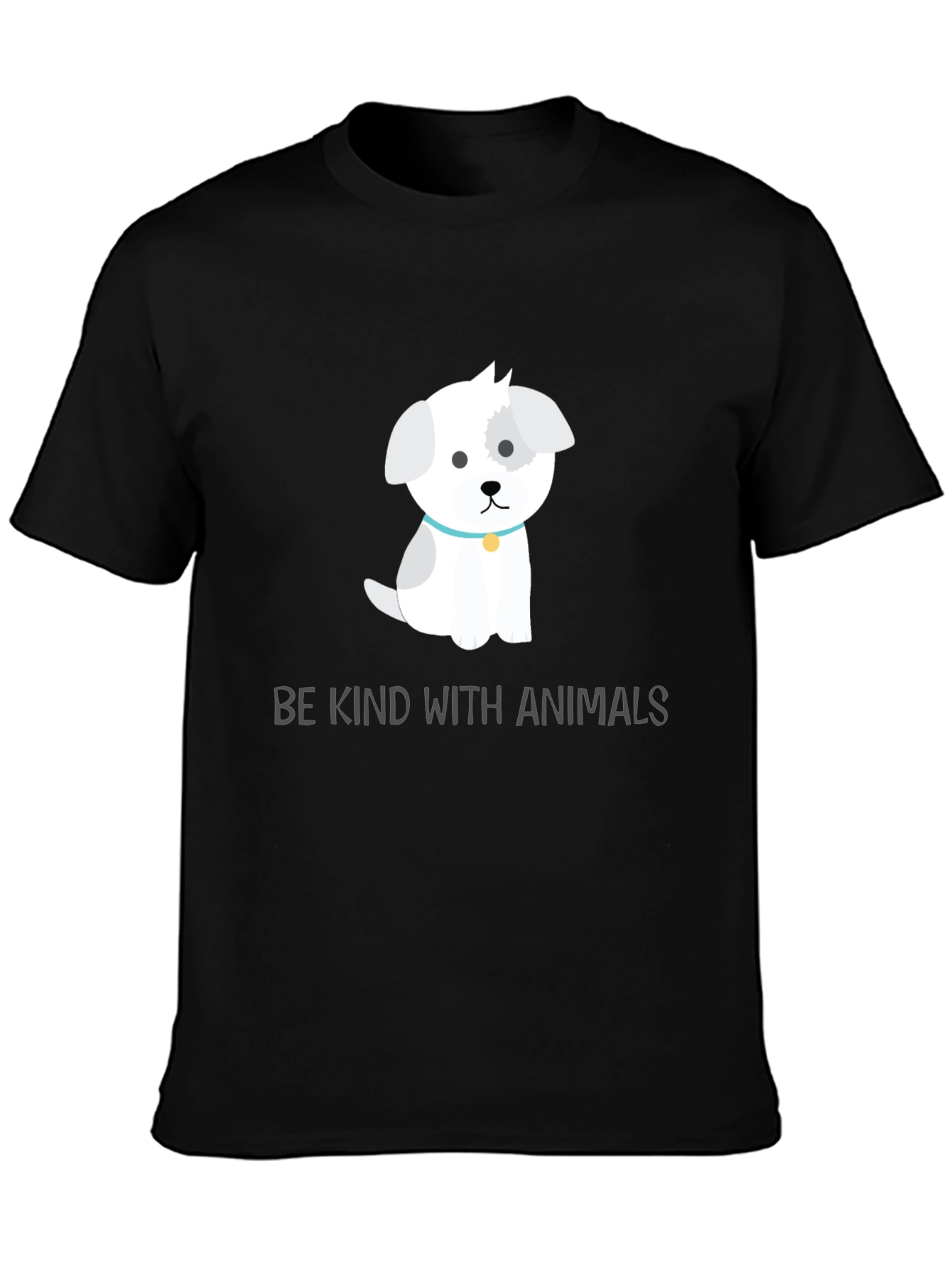 Camiseta Negra con Diseño de Perrito Adorable