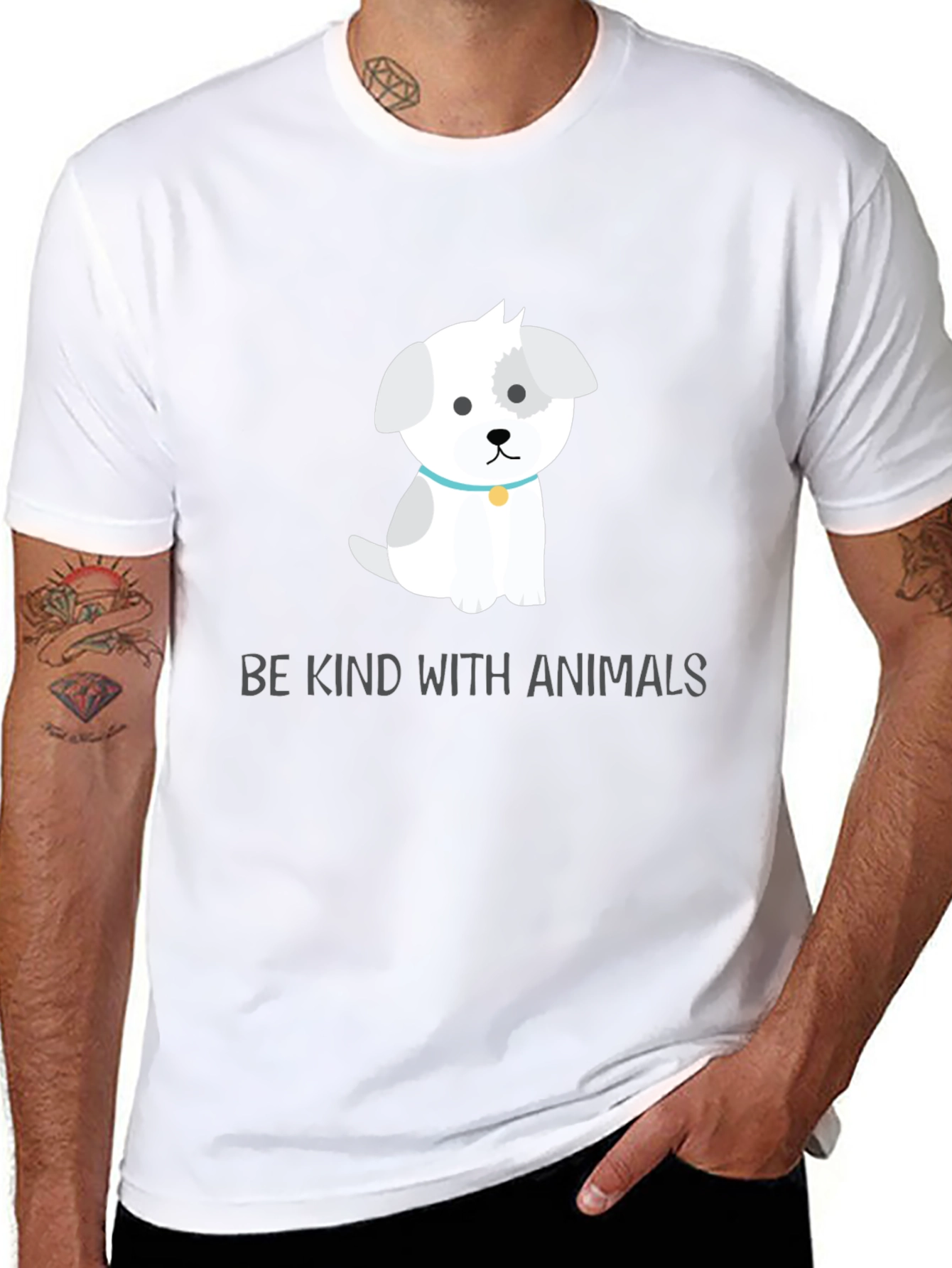 Camiseta Negra con Diseño de Perrito Adorable
