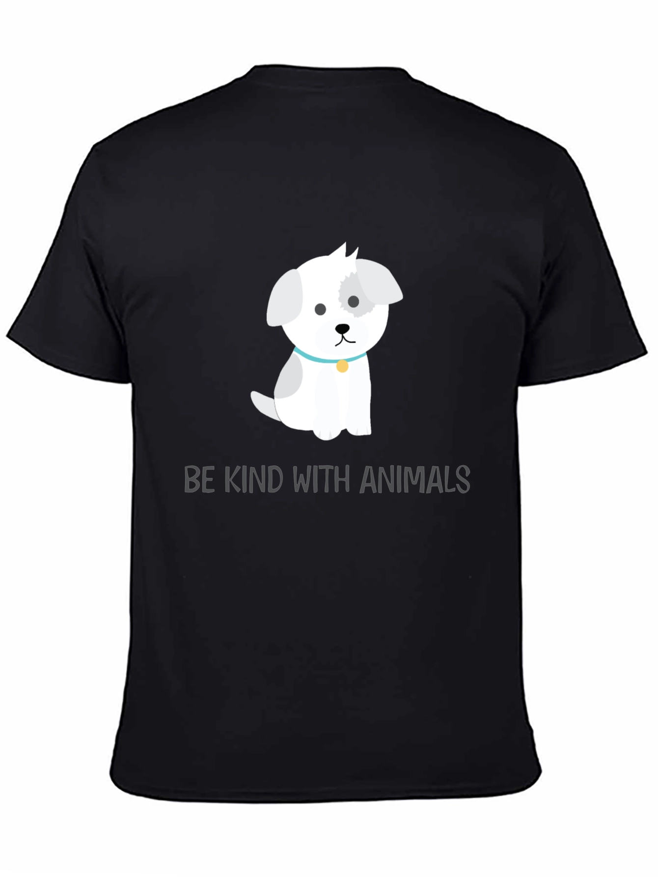Camiseta Negra con Diseño de Perrito Adorable