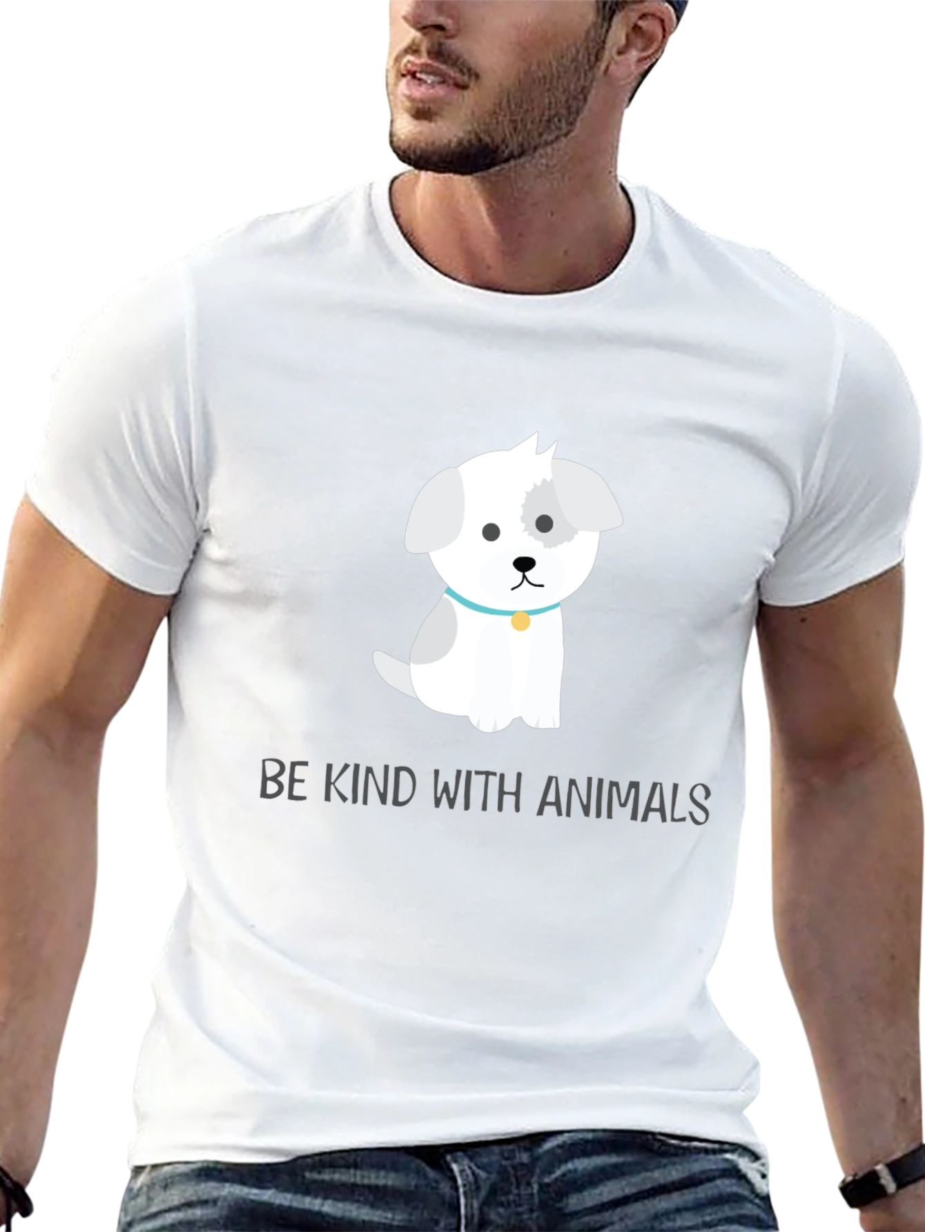 Camiseta Negra con Diseño de Perrito Adorable