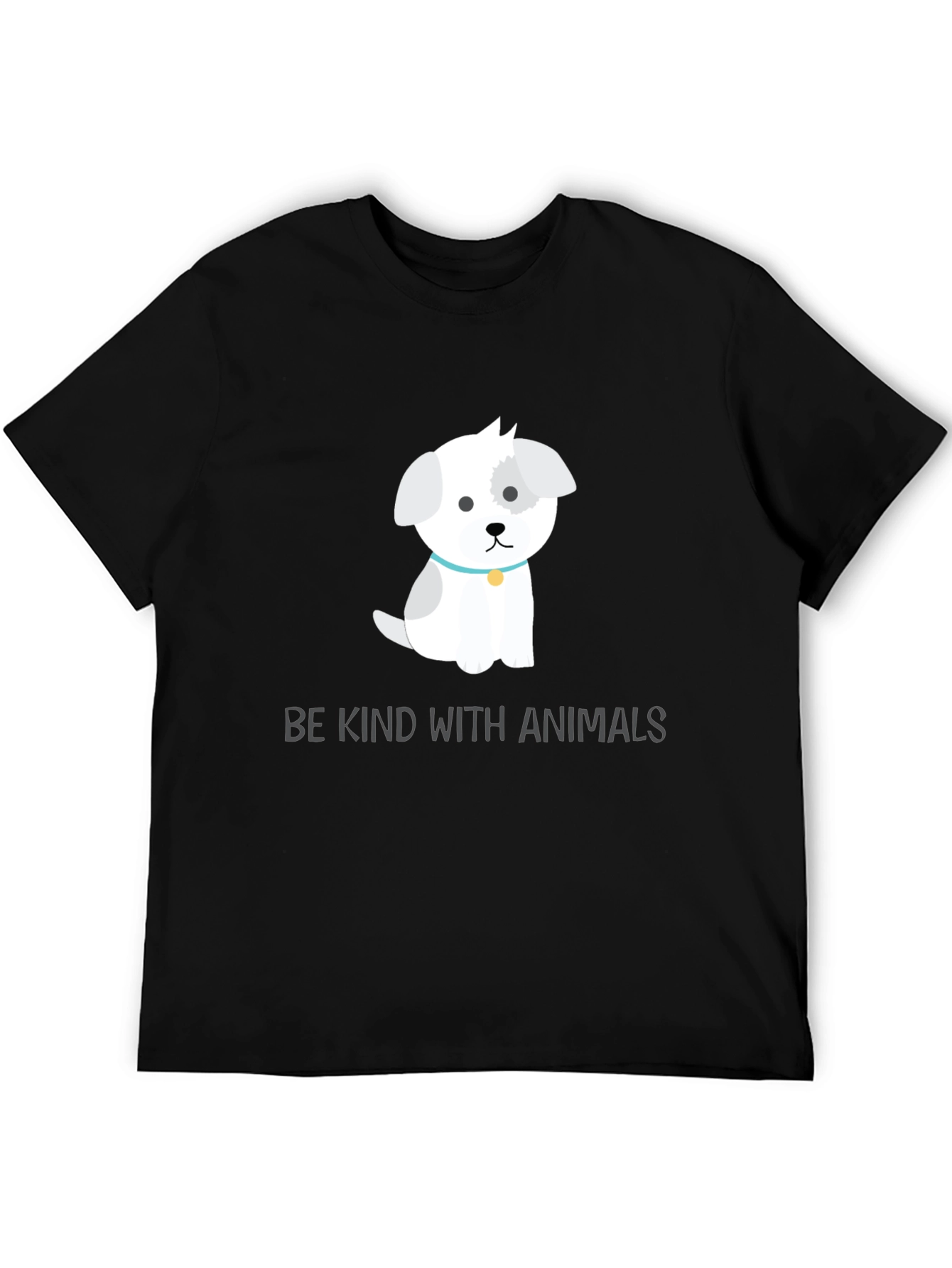 Camiseta Negra con Diseño de Perrito Adorable