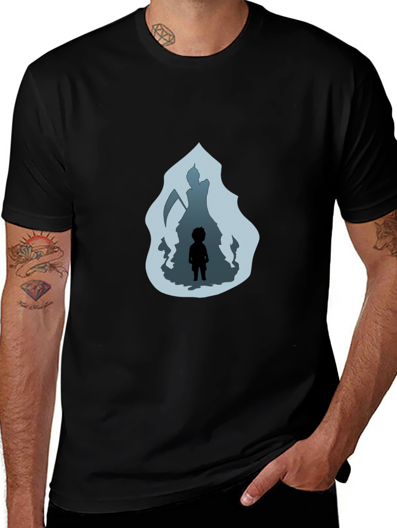 Camiseta Negra: La Parca y el Niño