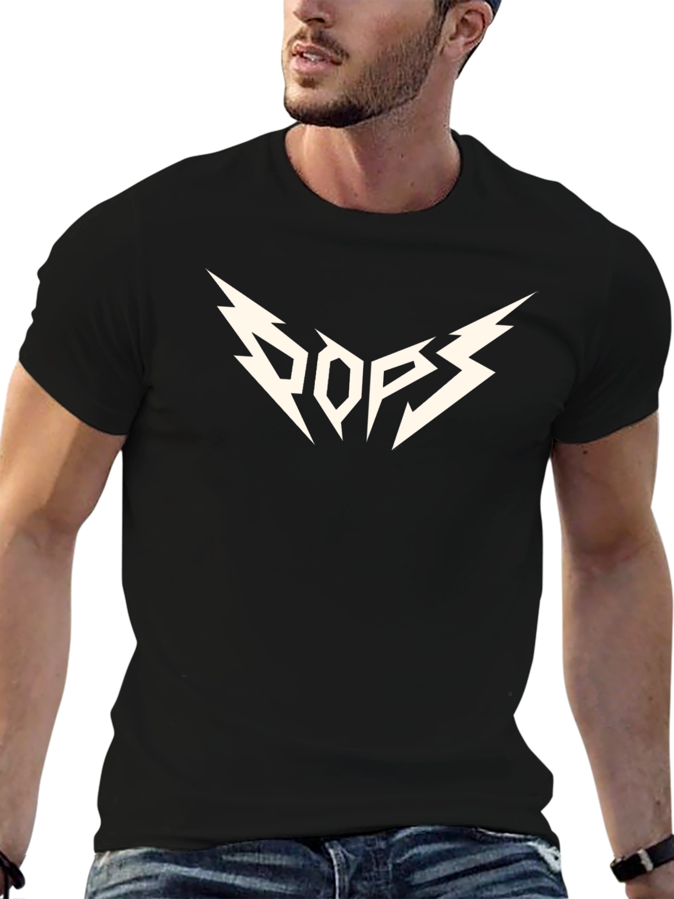 Camiseta Negra Hombre - Diseño Gráfico POPS
