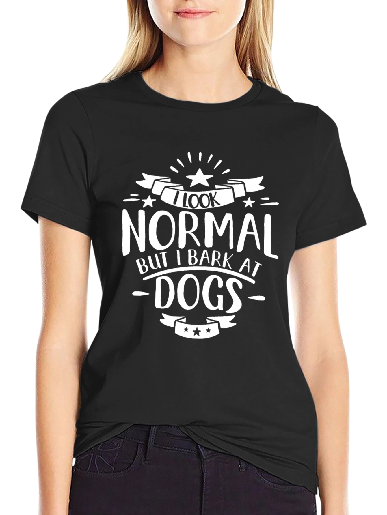 Camiseta Negra Normal Pero Ladro a Perros