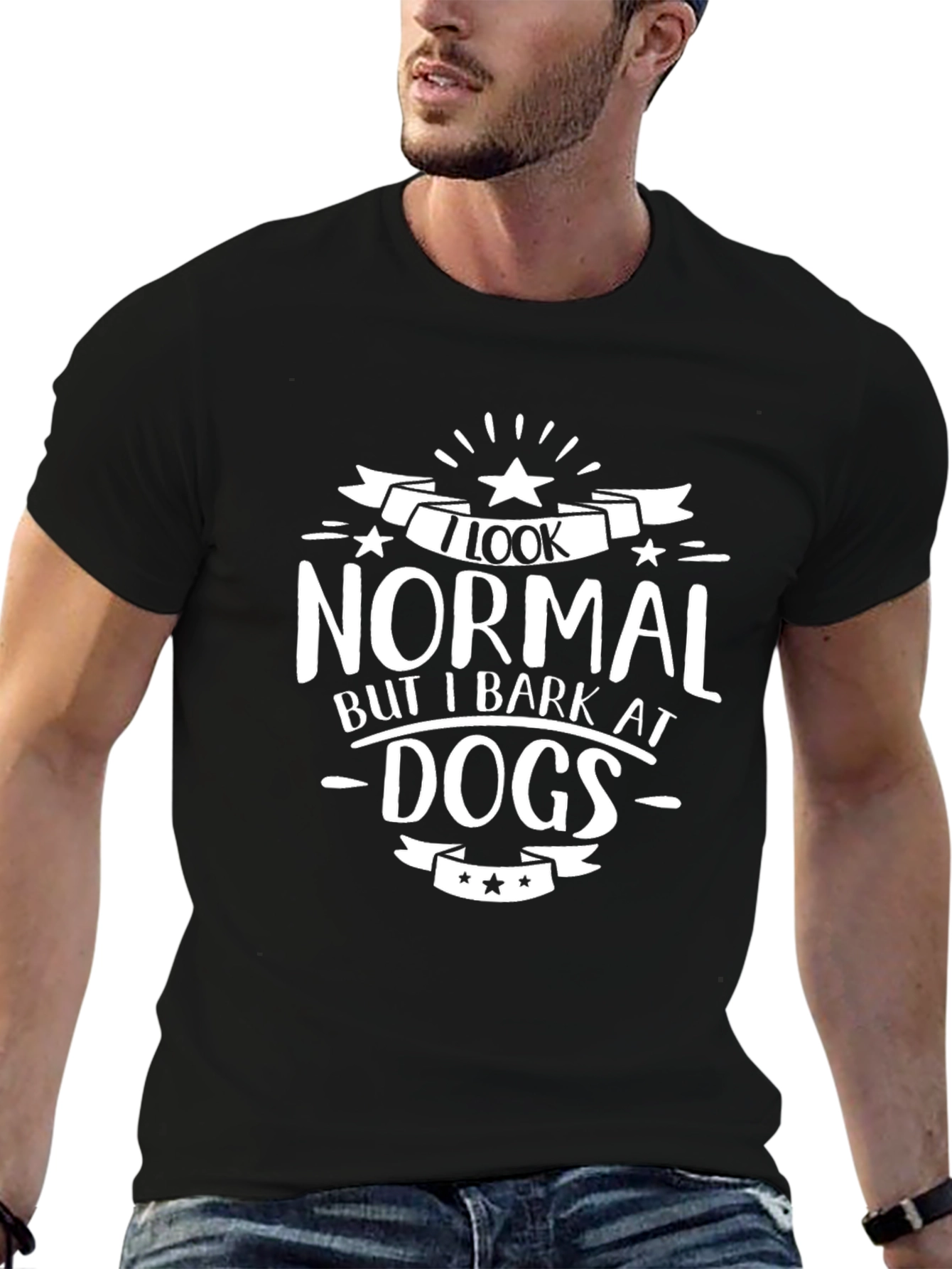 Camiseta Negra Normal Pero Ladro a Perros