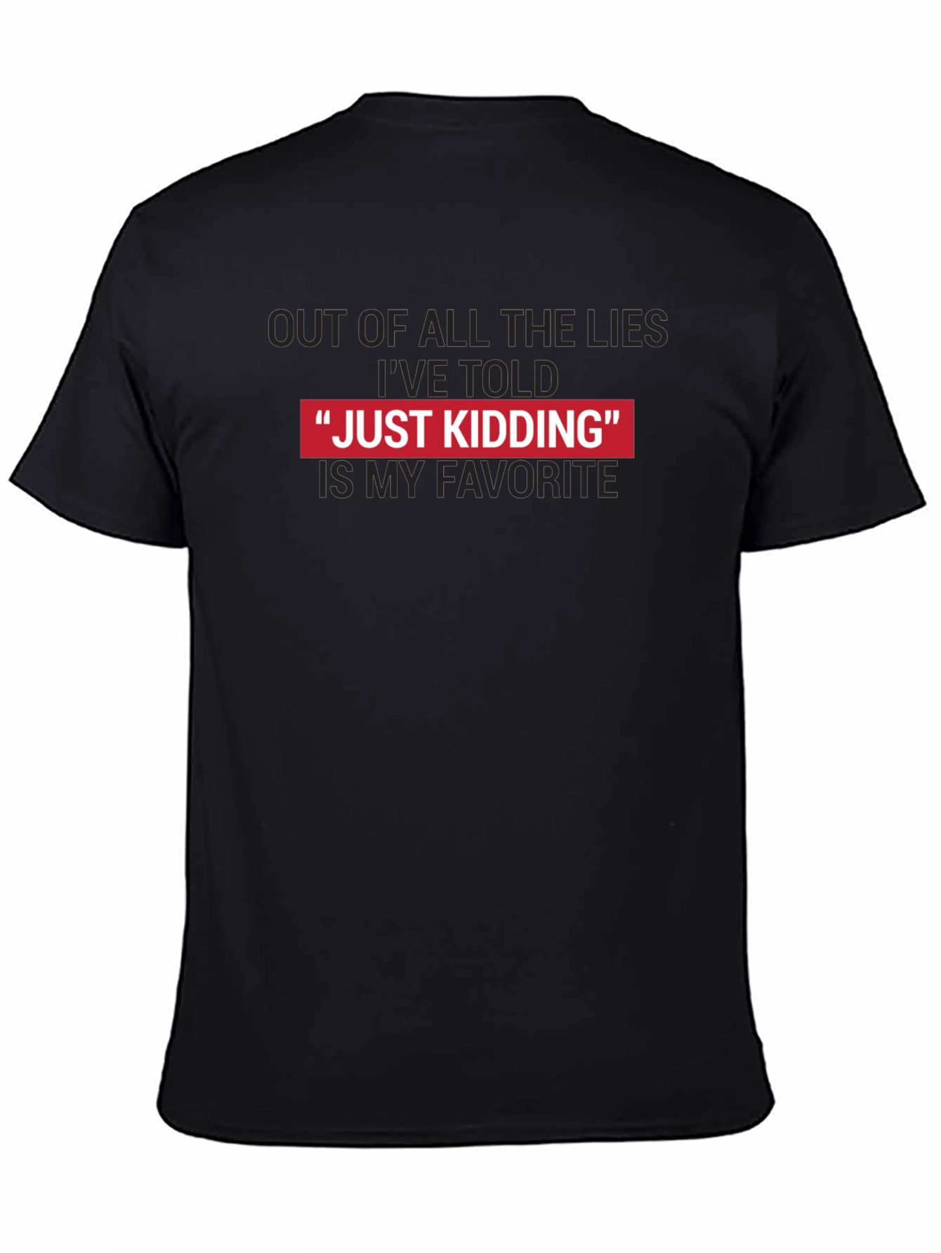 Camiseta Negra - Just Kidding Divertida y Original