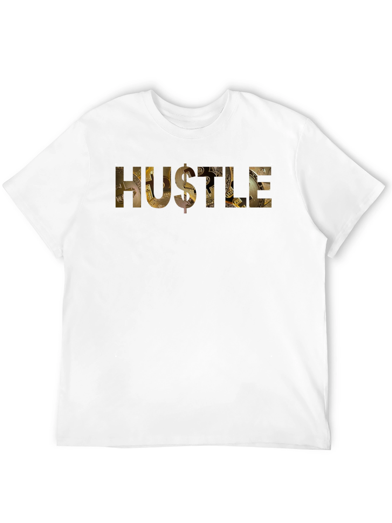 Camiseta Negra Hustle Dorada para Hombre