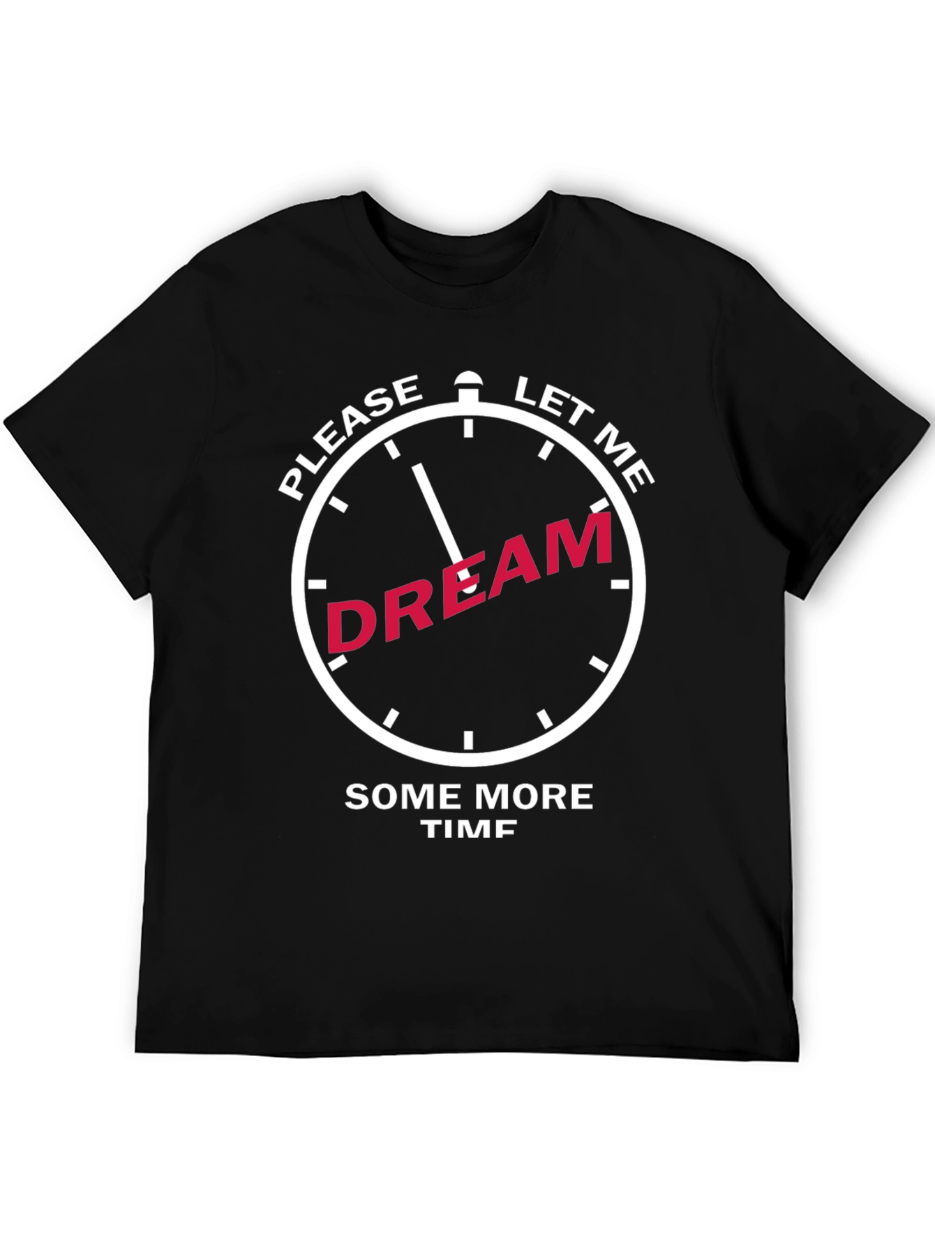 Camiseta Negra con Diseño de Reloj Déjame Soñar