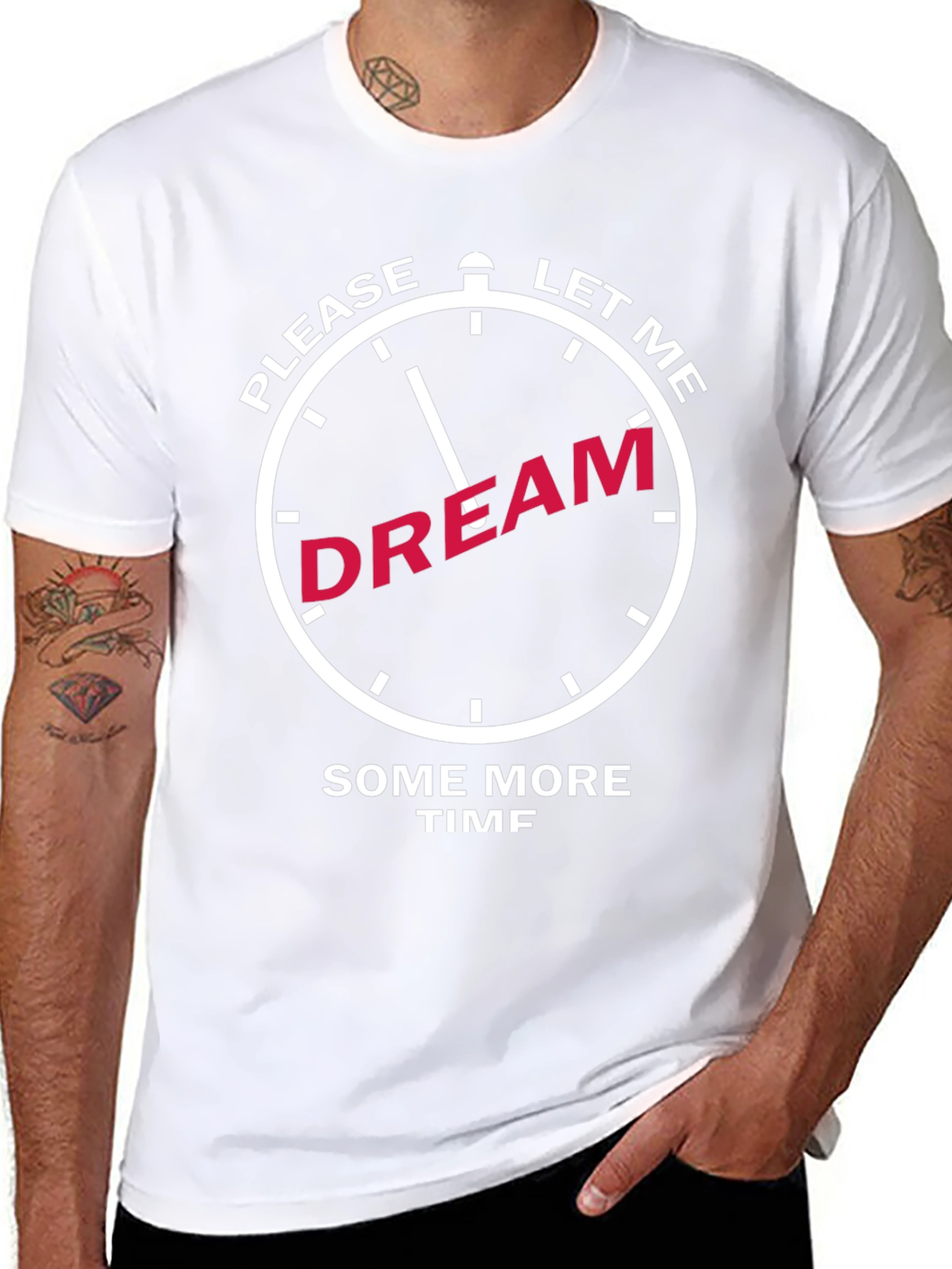 Camiseta Negra con Diseño de Reloj Déjame Soñar