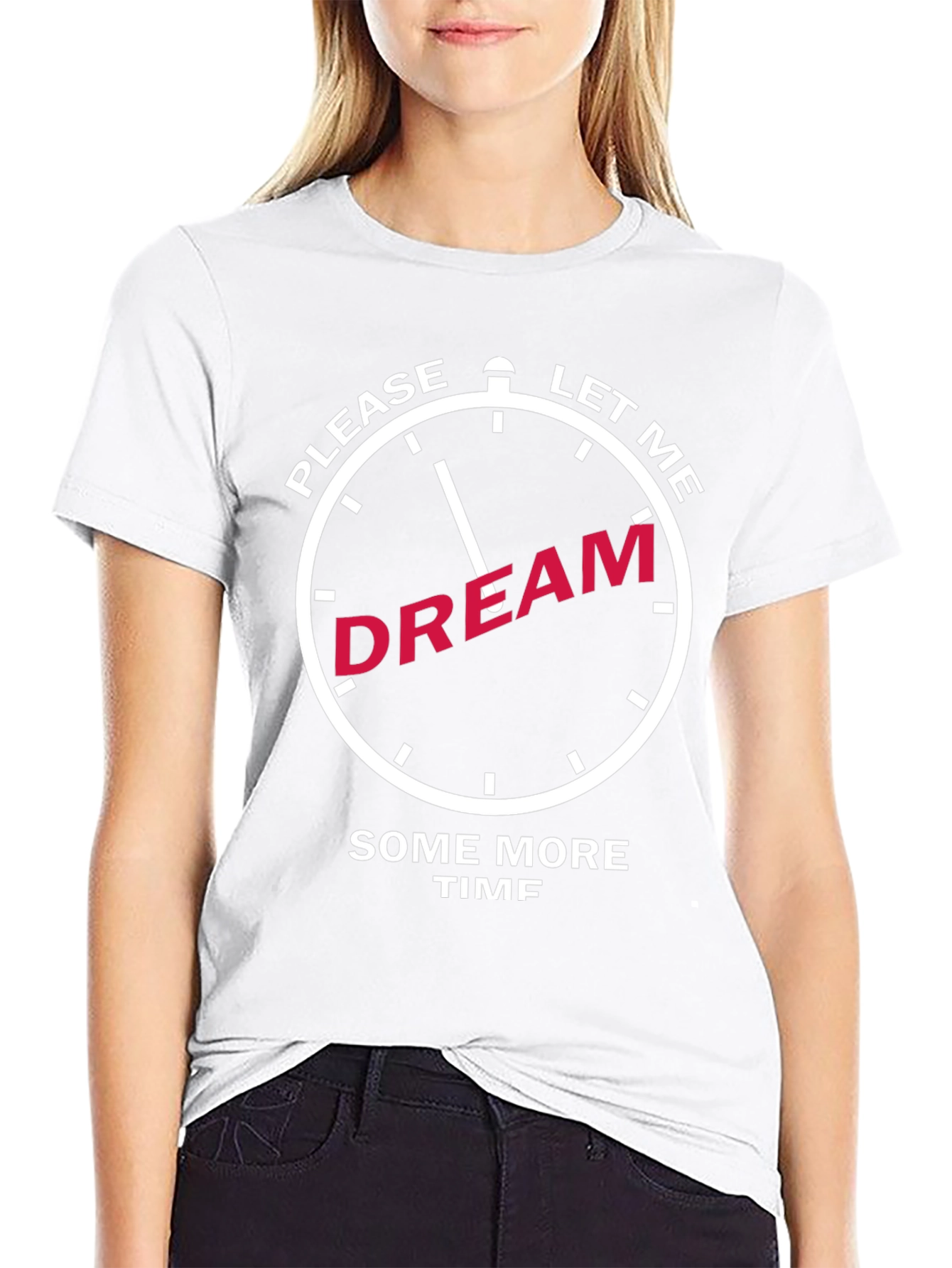 Camiseta Negra con Diseño de Reloj Déjame Soñar