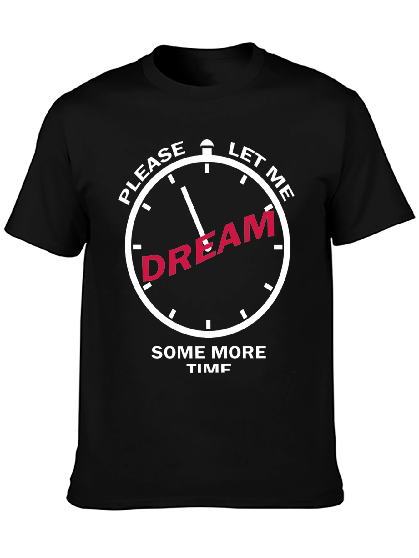 Camiseta Negra con Diseño de Reloj Déjame Soñar