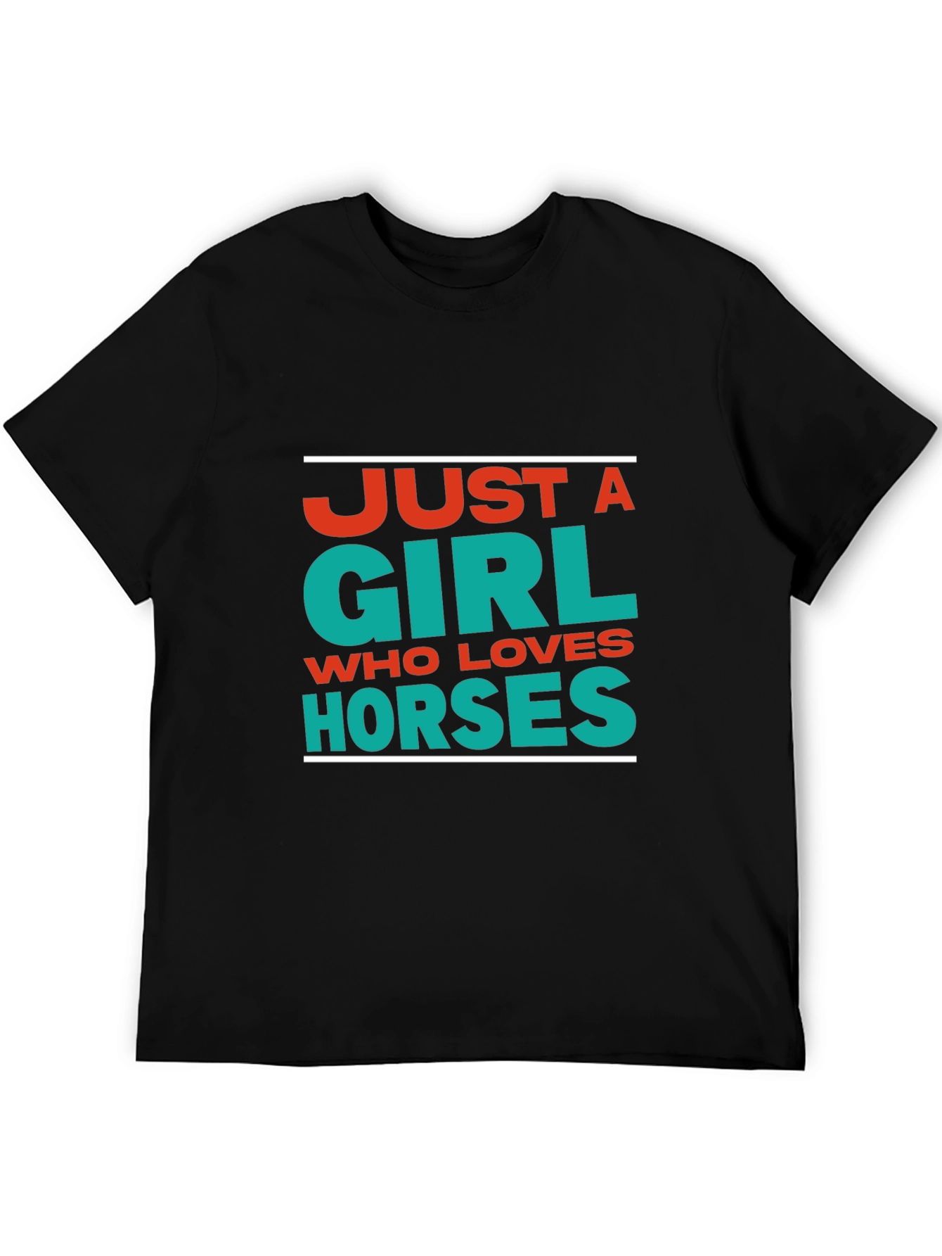 Camiseta Negra Just a Girl Who Loves Horses