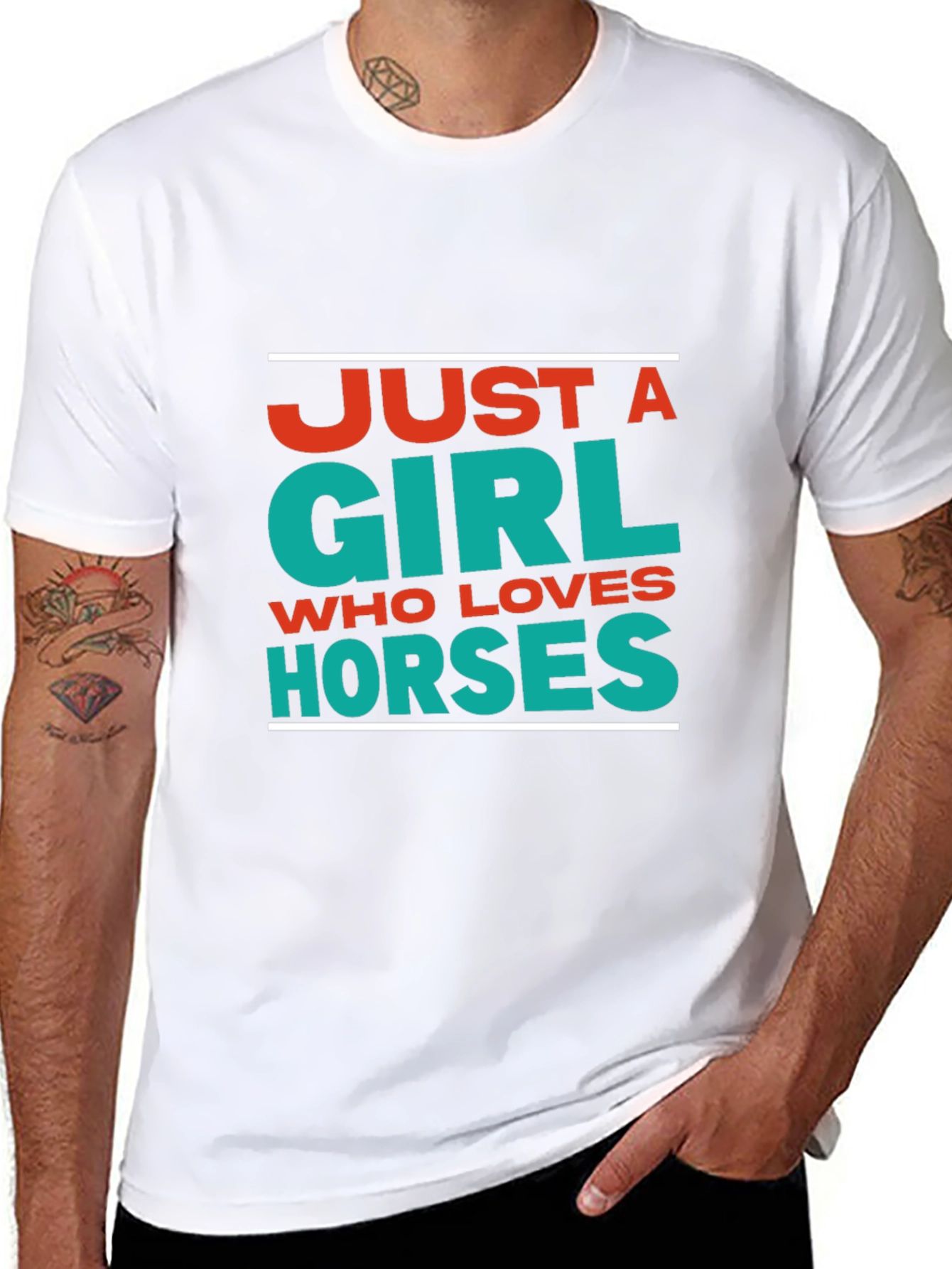Camiseta Negra Just a Girl Who Loves Horses