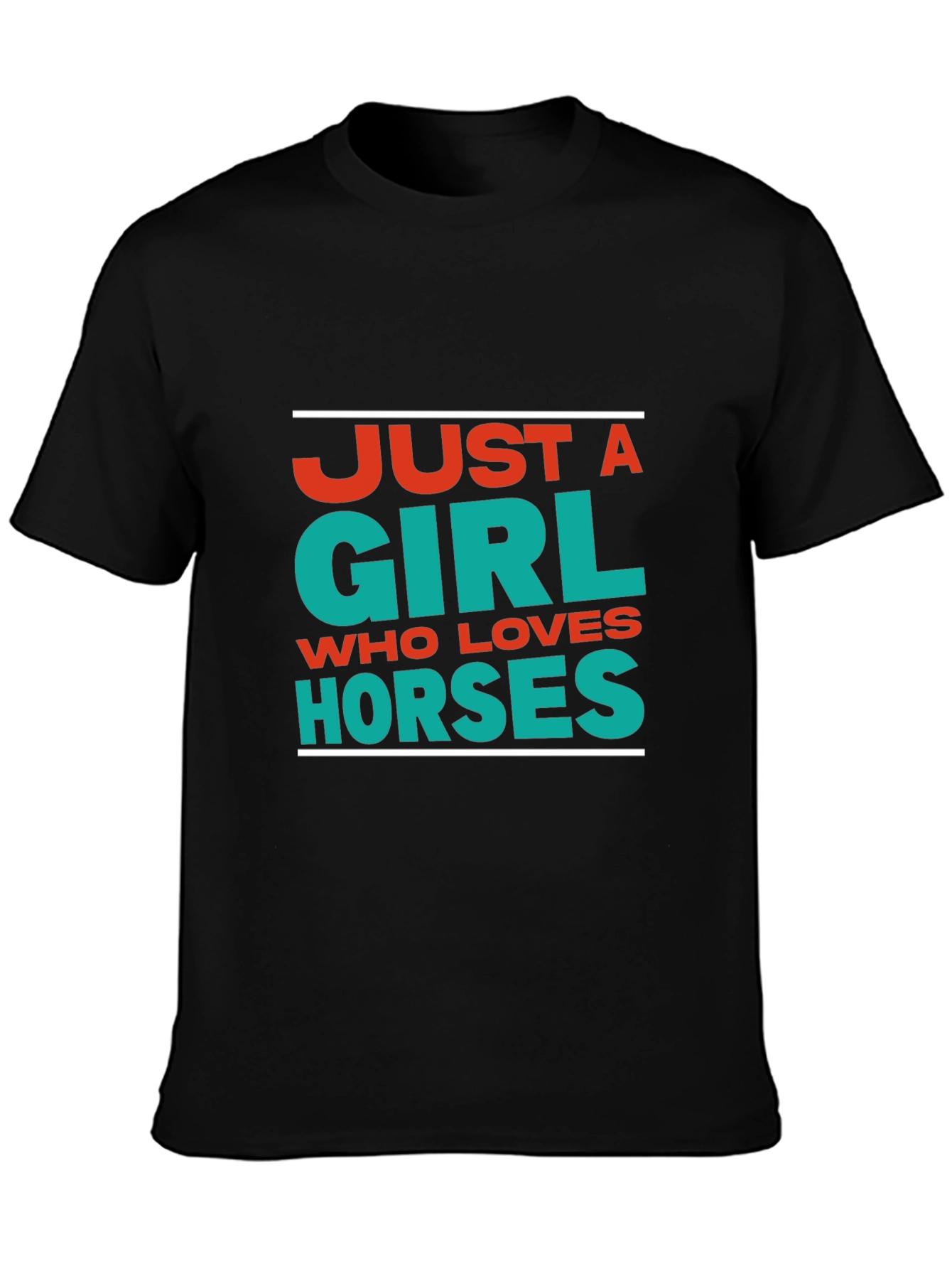 Camiseta Negra Just a Girl Who Loves Horses