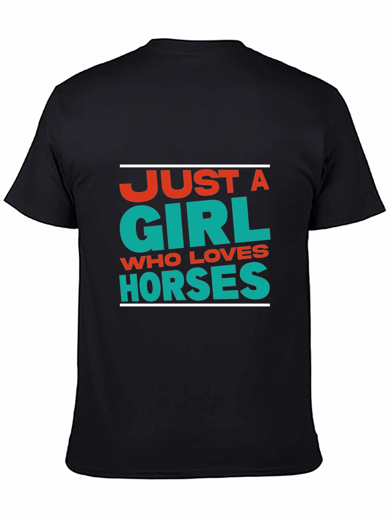 Camiseta Negra Just a Girl Who Loves Horses