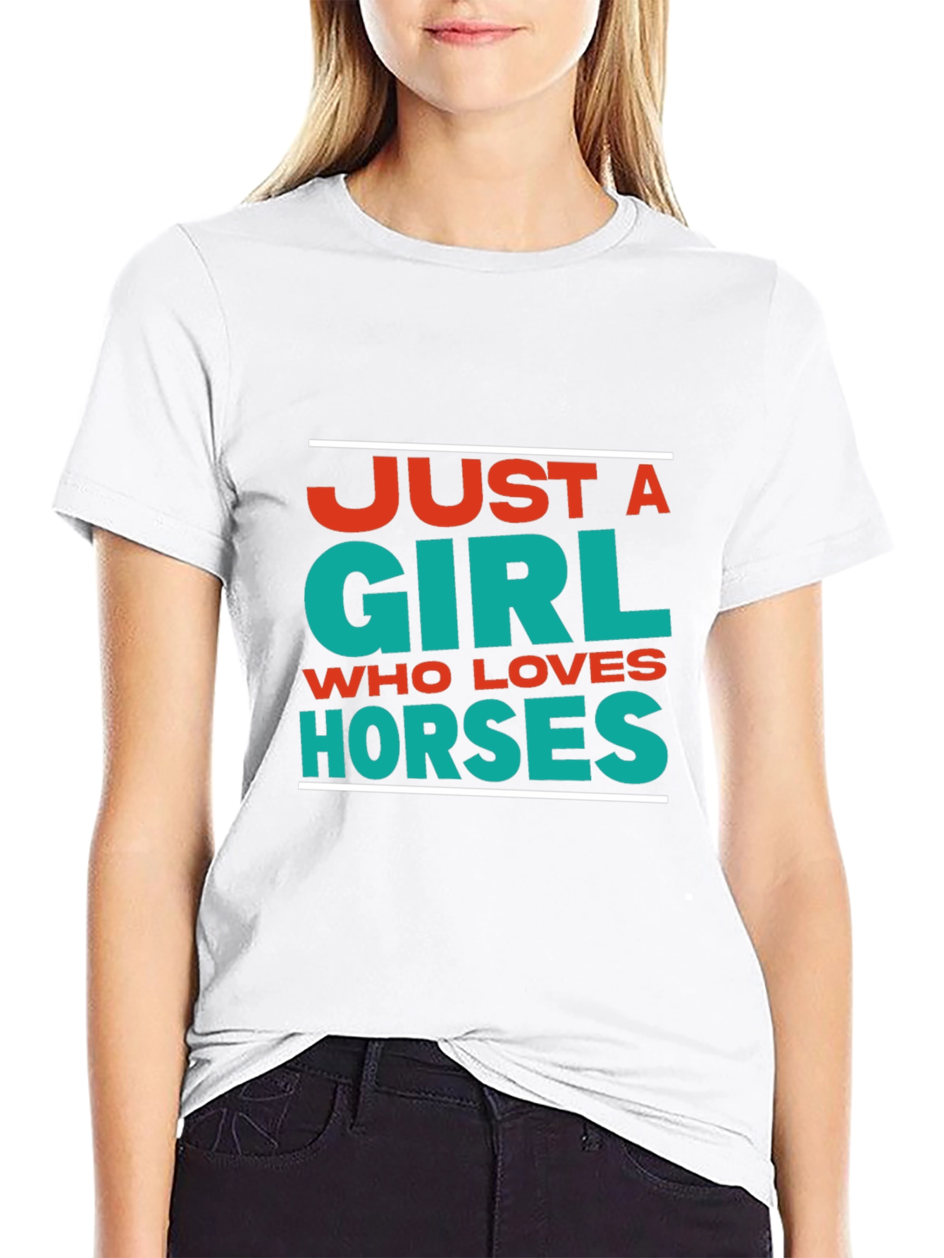 Camiseta Negra Just a Girl Who Loves Horses