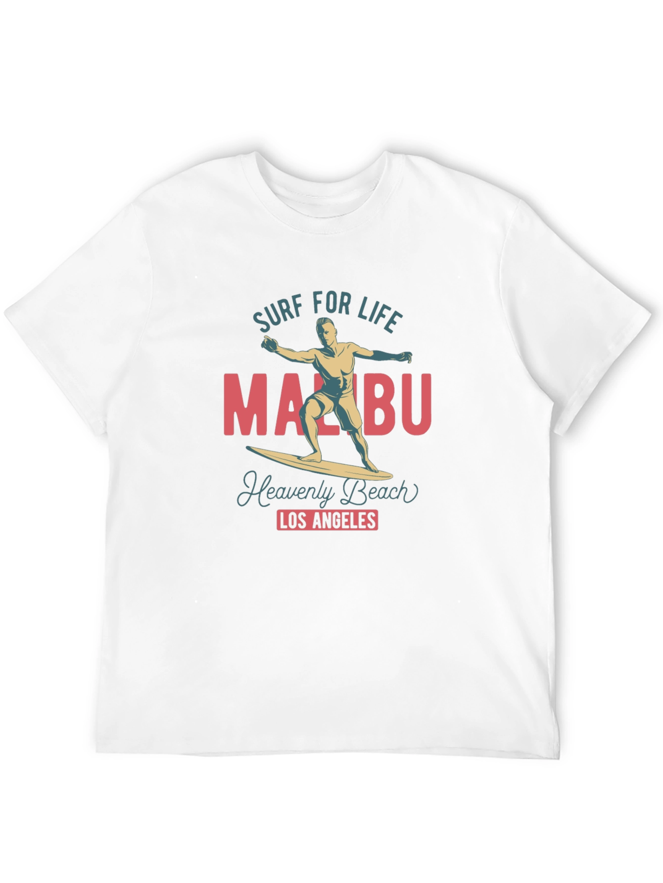 Camiseta Negra Malibu Surf para Hombre