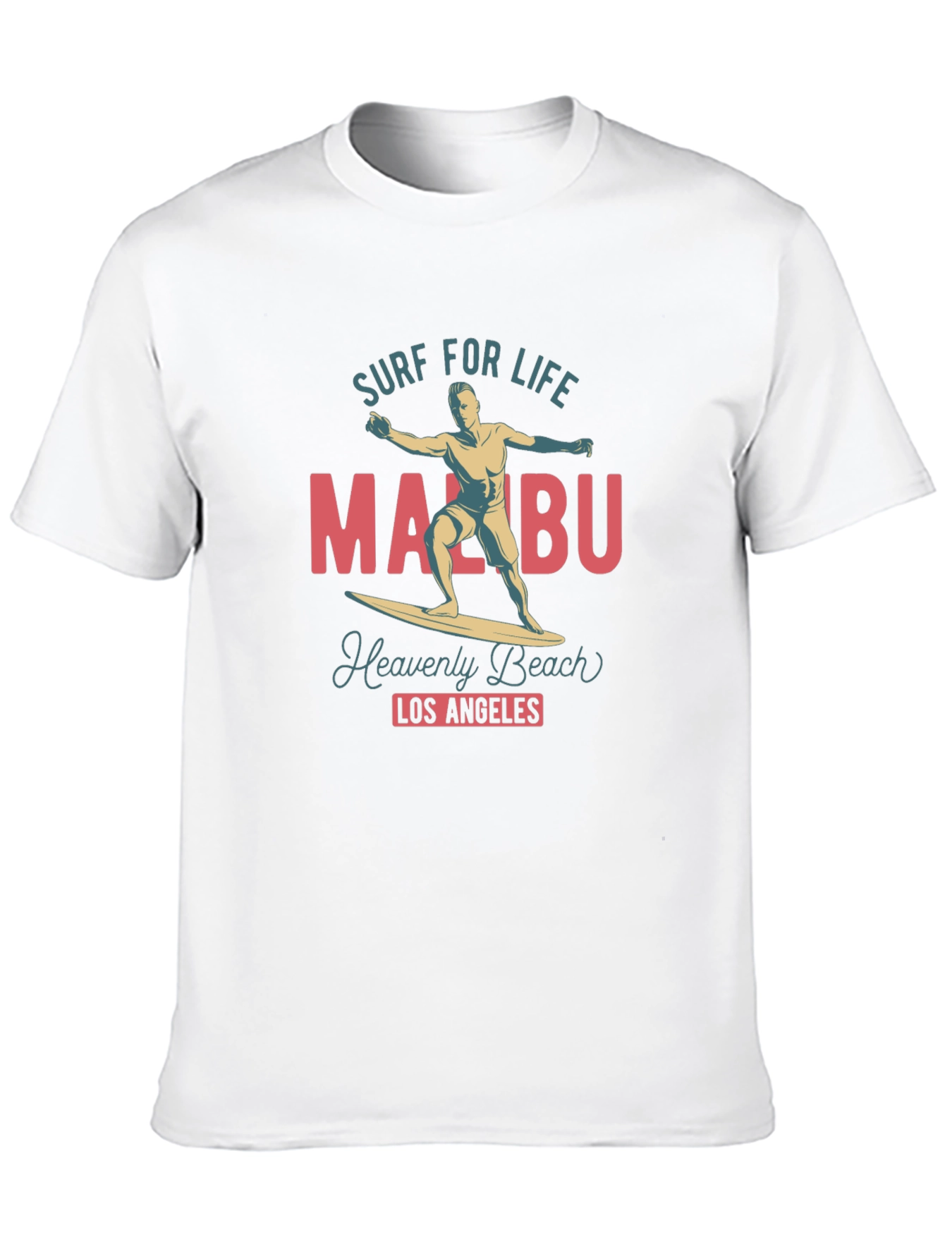 Camiseta Negra Malibu Surf para Hombre