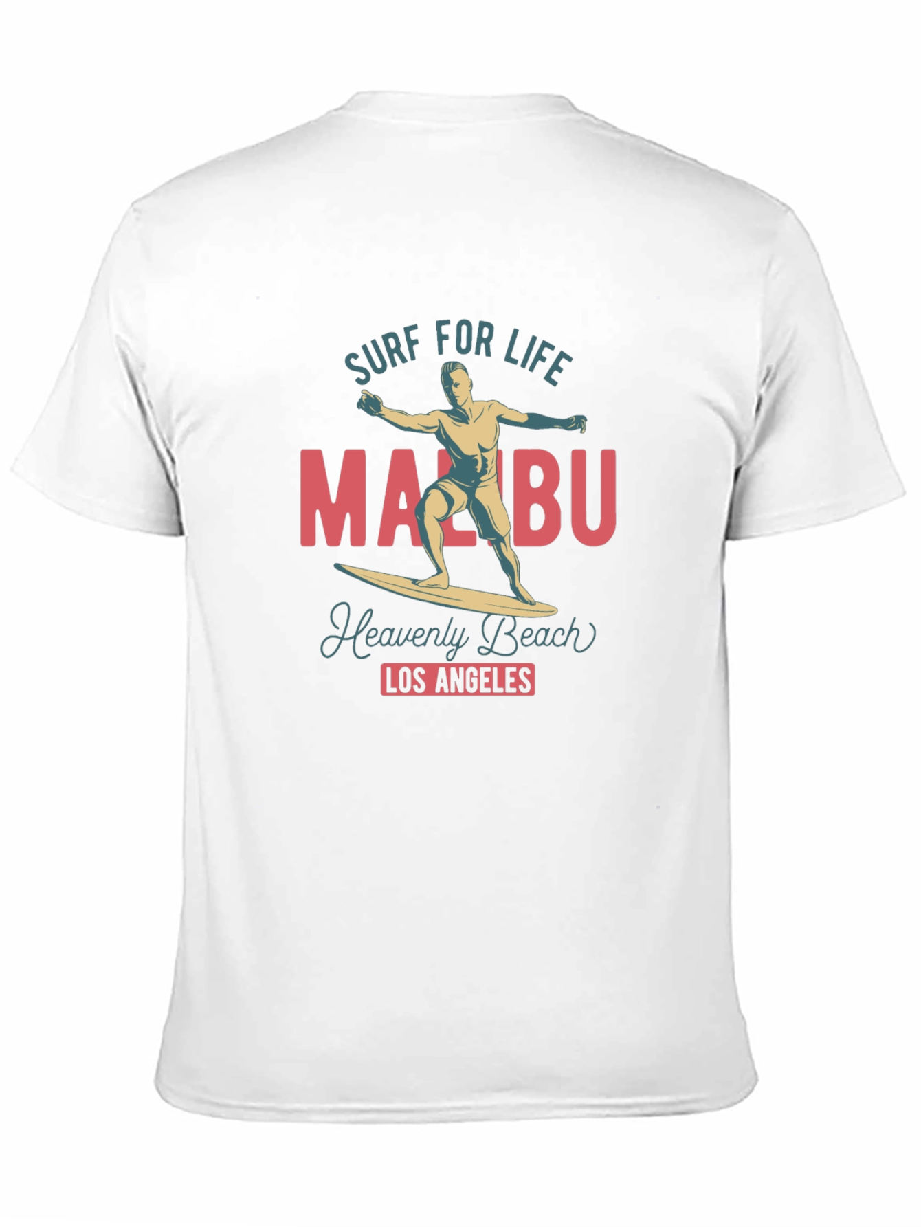 Camiseta Negra Malibu Surf para Hombre