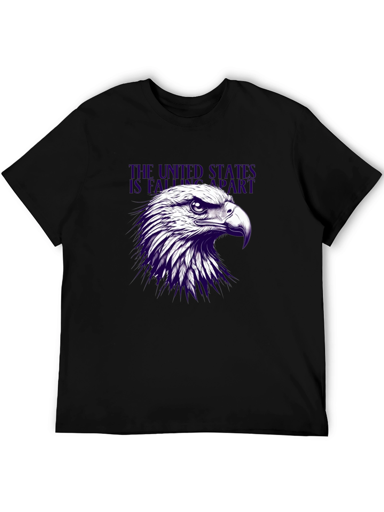 Camiseta Negra con Diseño de Águila Estadounidense
