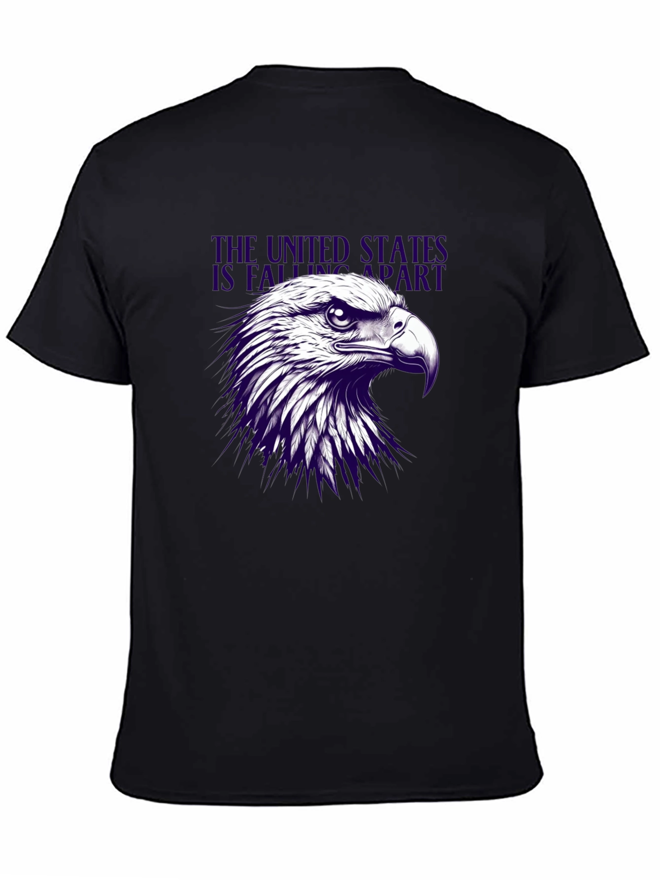 Camiseta Negra con Diseño de Águila Estadounidense