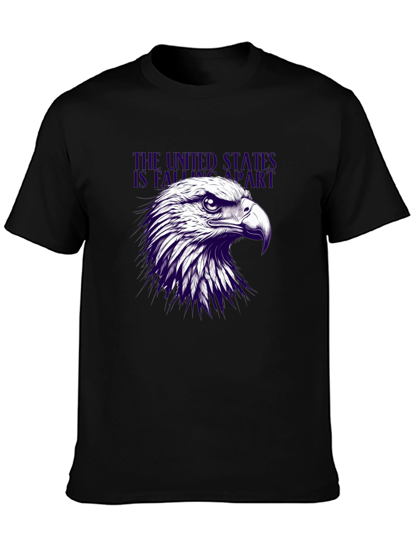 Camiseta Negra con Diseño de Águila Estadounidense