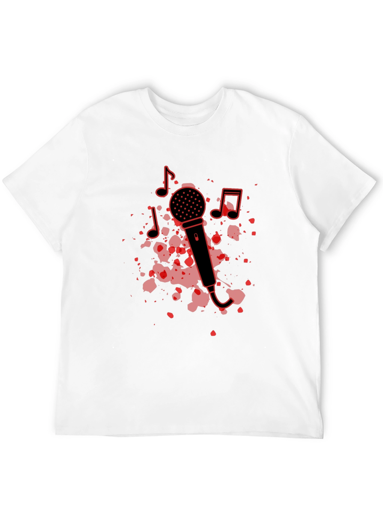 Camiseta Negra con Diseño de Micrófono Musical
