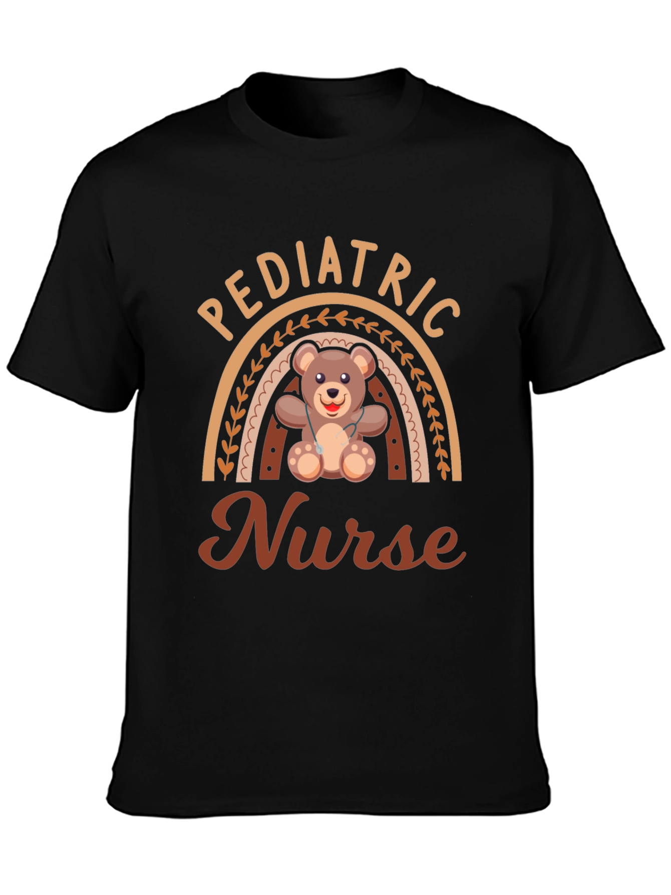 Camiseta enfermera pediátrica con diseño de osito