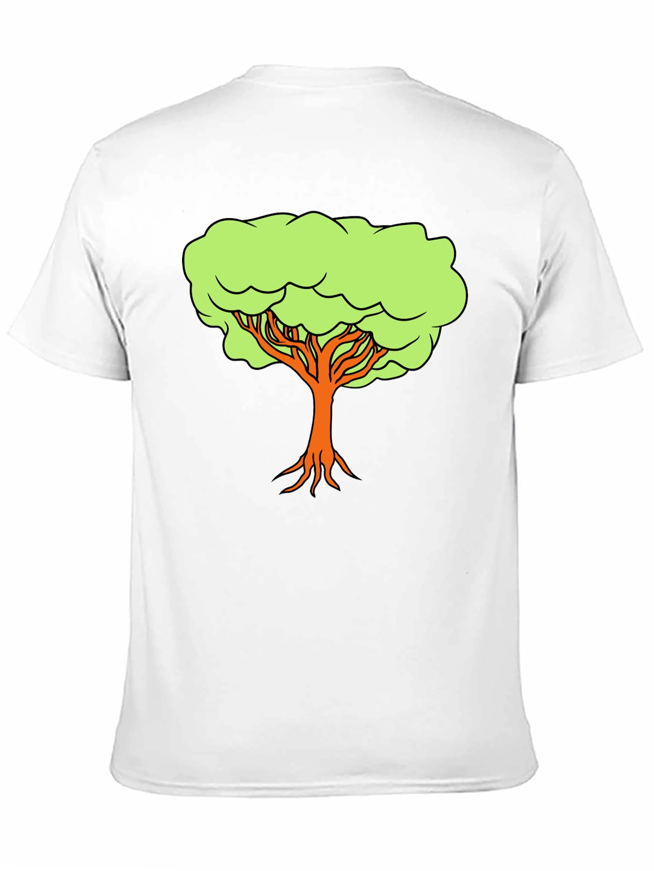 Camiseta Negra con Diseño de Árbol Animado