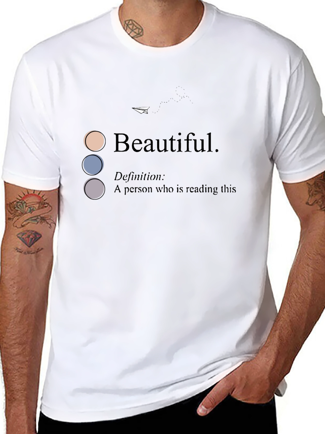 Camiseta Negra con Diseño Beautiful para Hombre