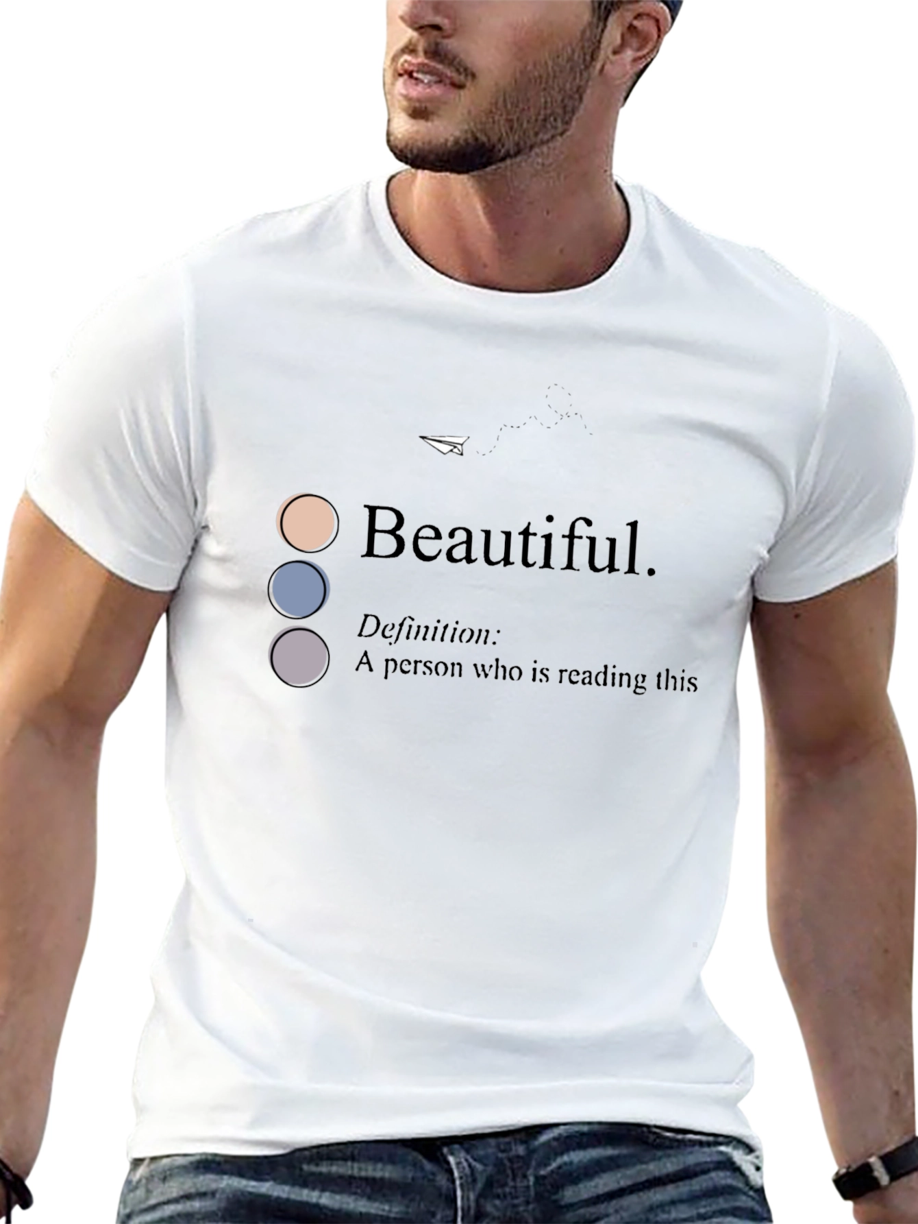 Camiseta Negra con Diseño Beautiful para Hombre