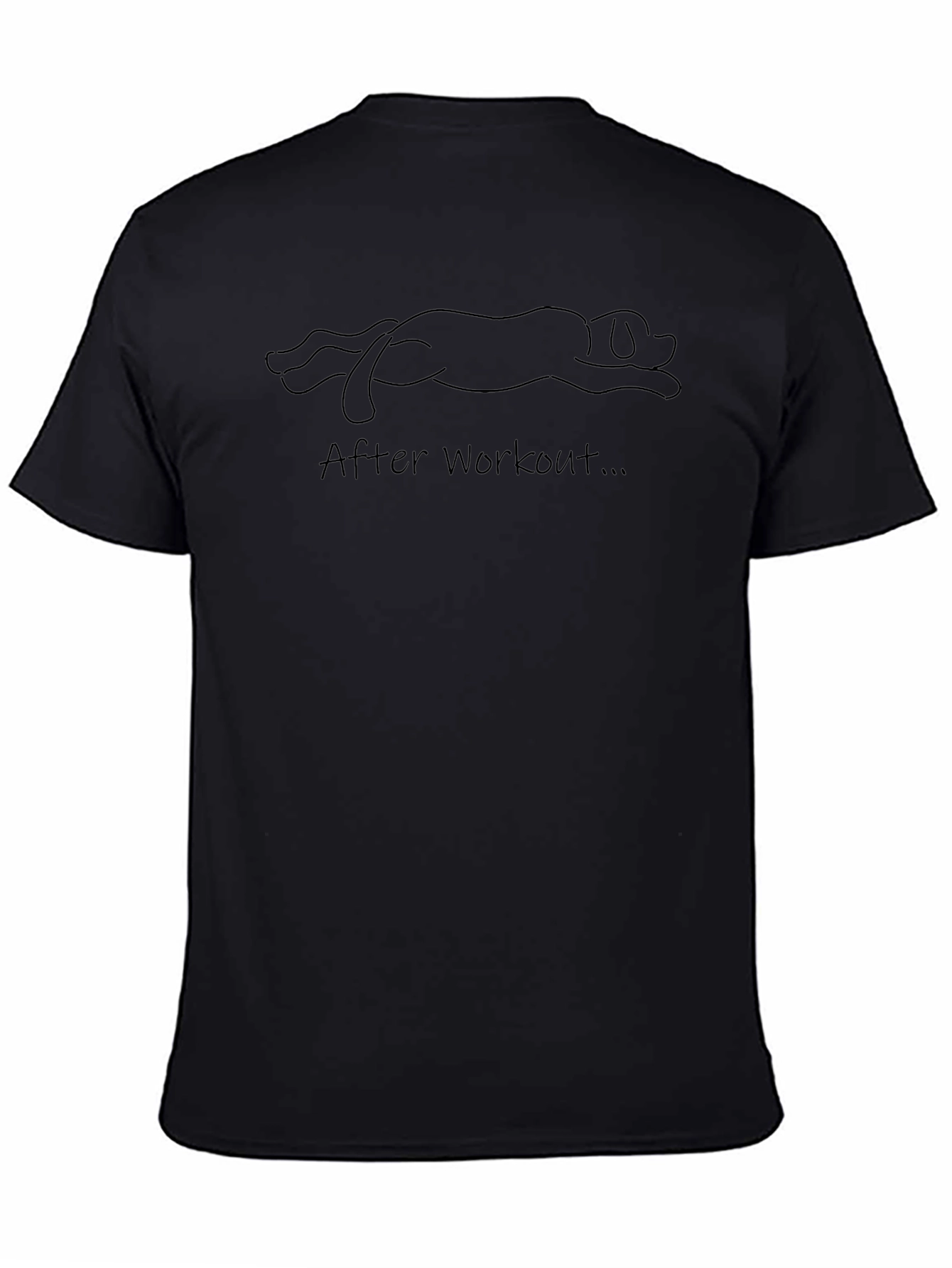 Camiseta Hombre Negra After Workout Diseño Perro