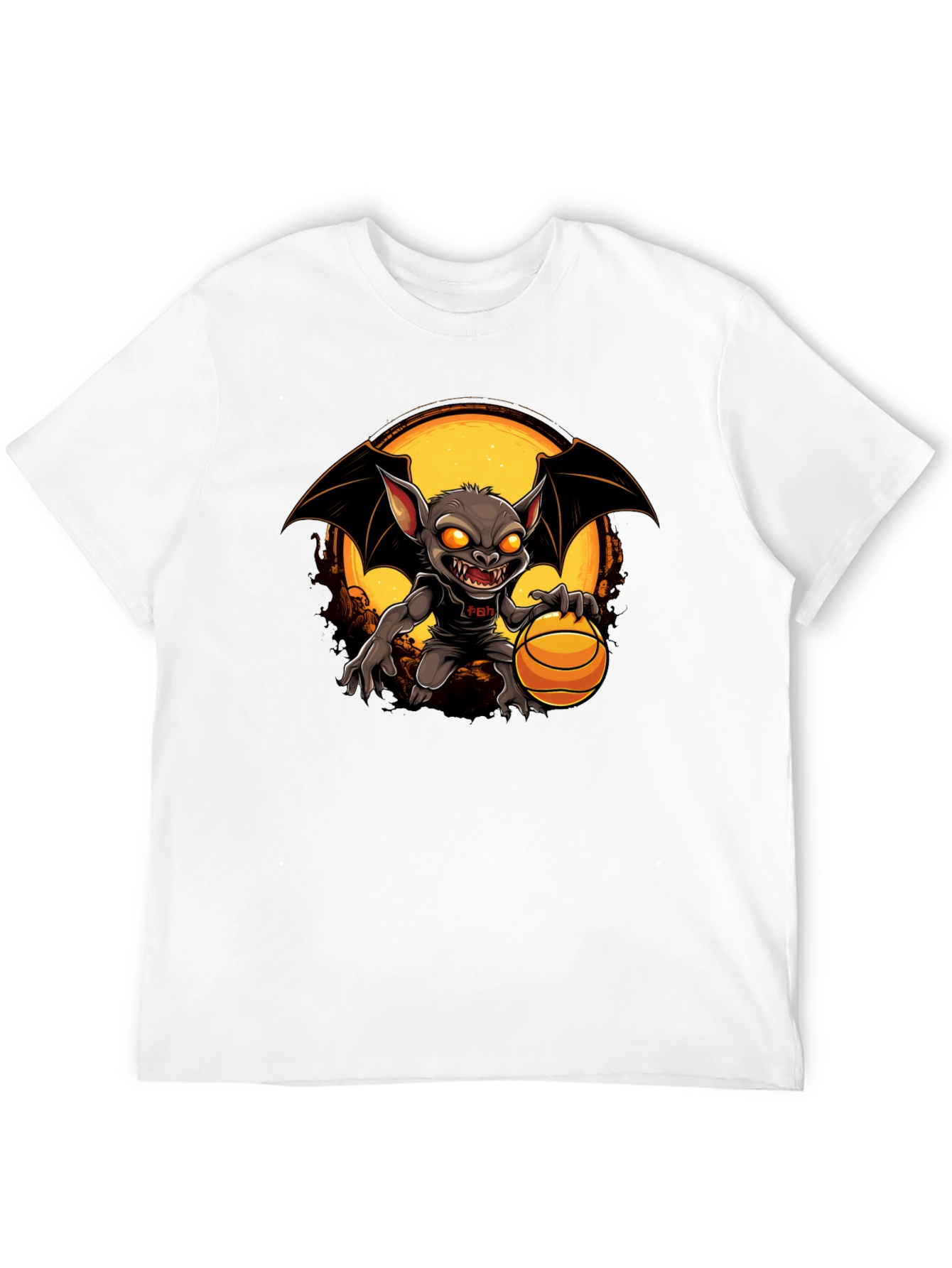 Camiseta Negra con Diseño de Murciélago Baloncestista