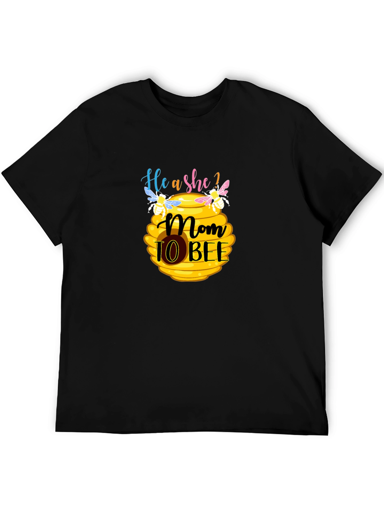 Camiseta Negra Mom to Bee para Futura Mamá