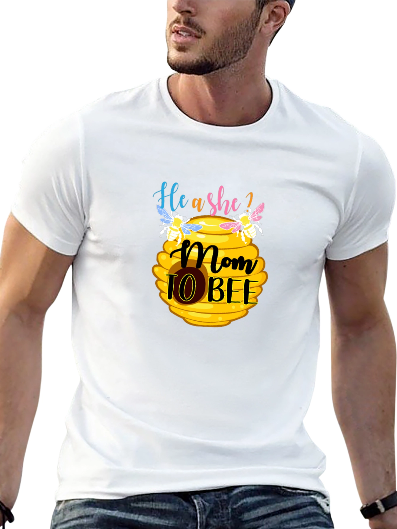 Camiseta Negra Mom to Bee para Futura Mamá