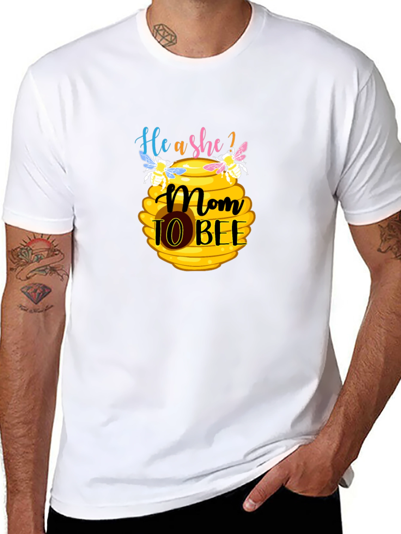 Camiseta Negra Mom to Bee para Futura Mamá