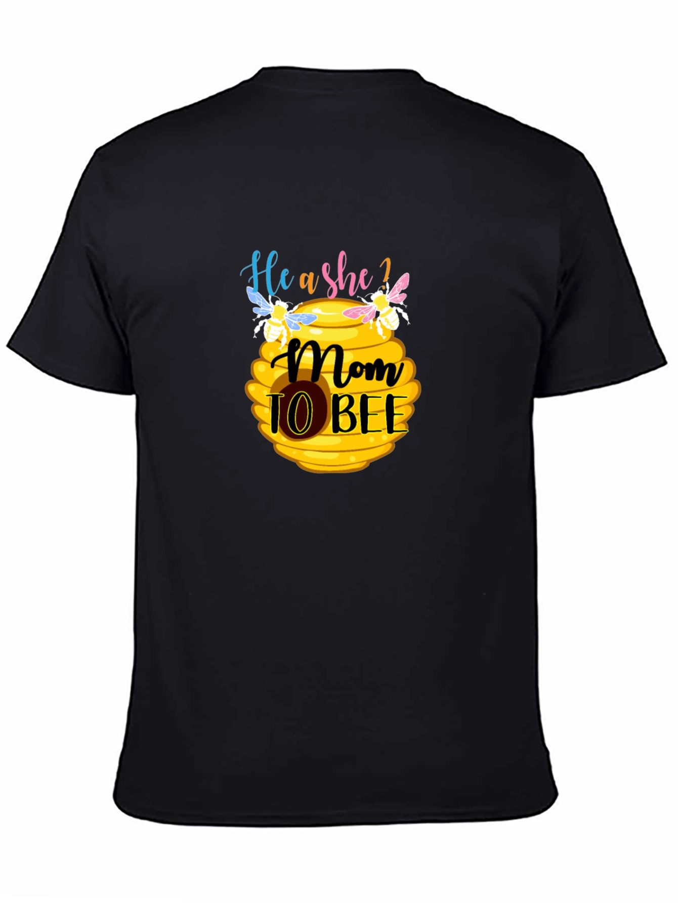 Camiseta Negra Mom to Bee para Futura Mamá