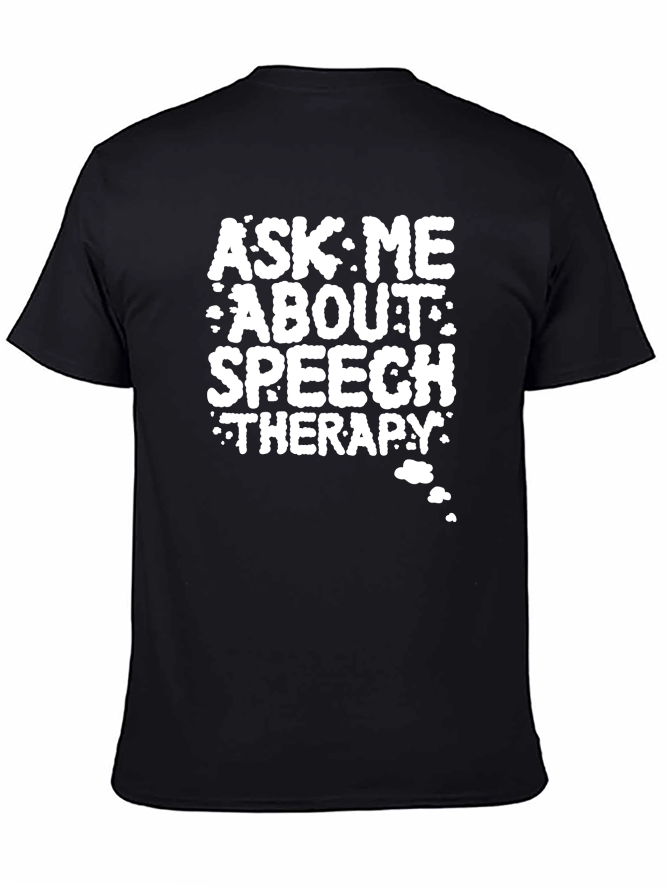 Camiseta Negra: Pregúntame sobre Terapia del Habla